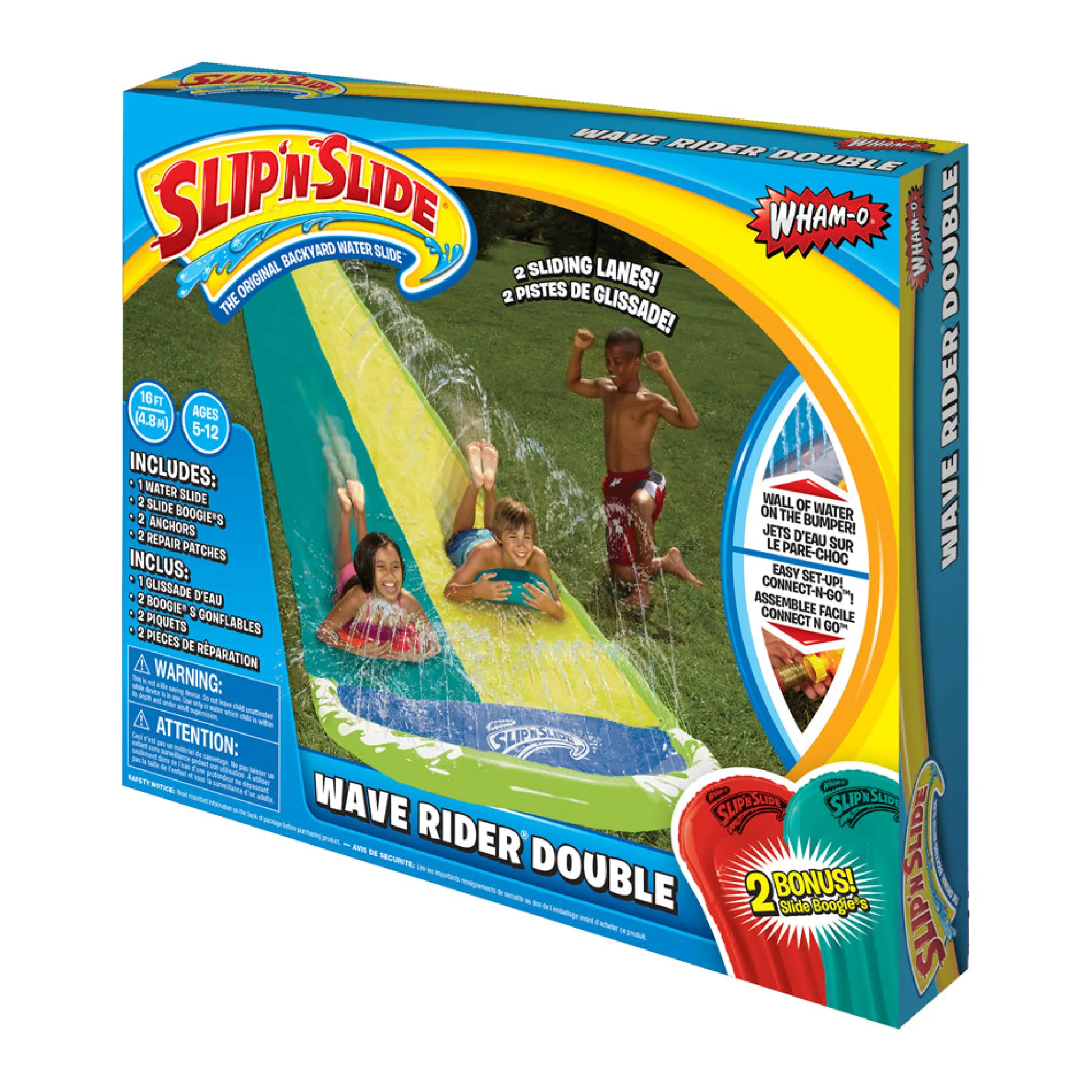 AreYouGame Wham-O Slip 'N Slide Wave Rider Double with Dual Water Slides* Swimming Pools & Water Toys|Social & Emotional Skills