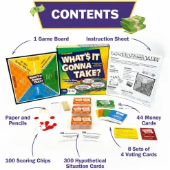 Flat River Group What's It Gonna Take Party Board Game by Zobmondo!! - Social Question Game for Teens and Adults* Board Games|Role-Playing Games