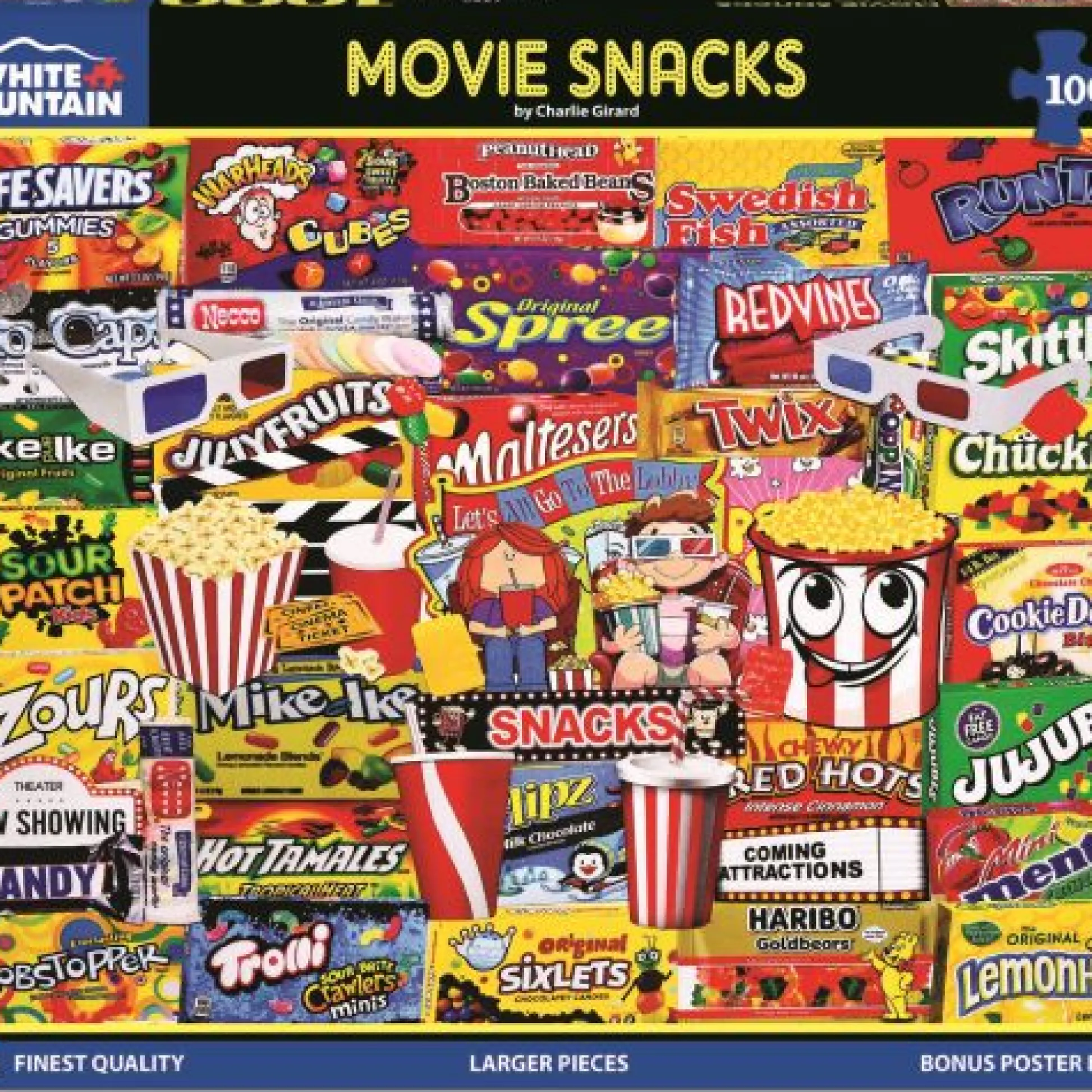 Calendar Holdings, LLC White Mountain Movie Snacks Collage Jigsaw Puzzle - 1000 pc* Puzzles