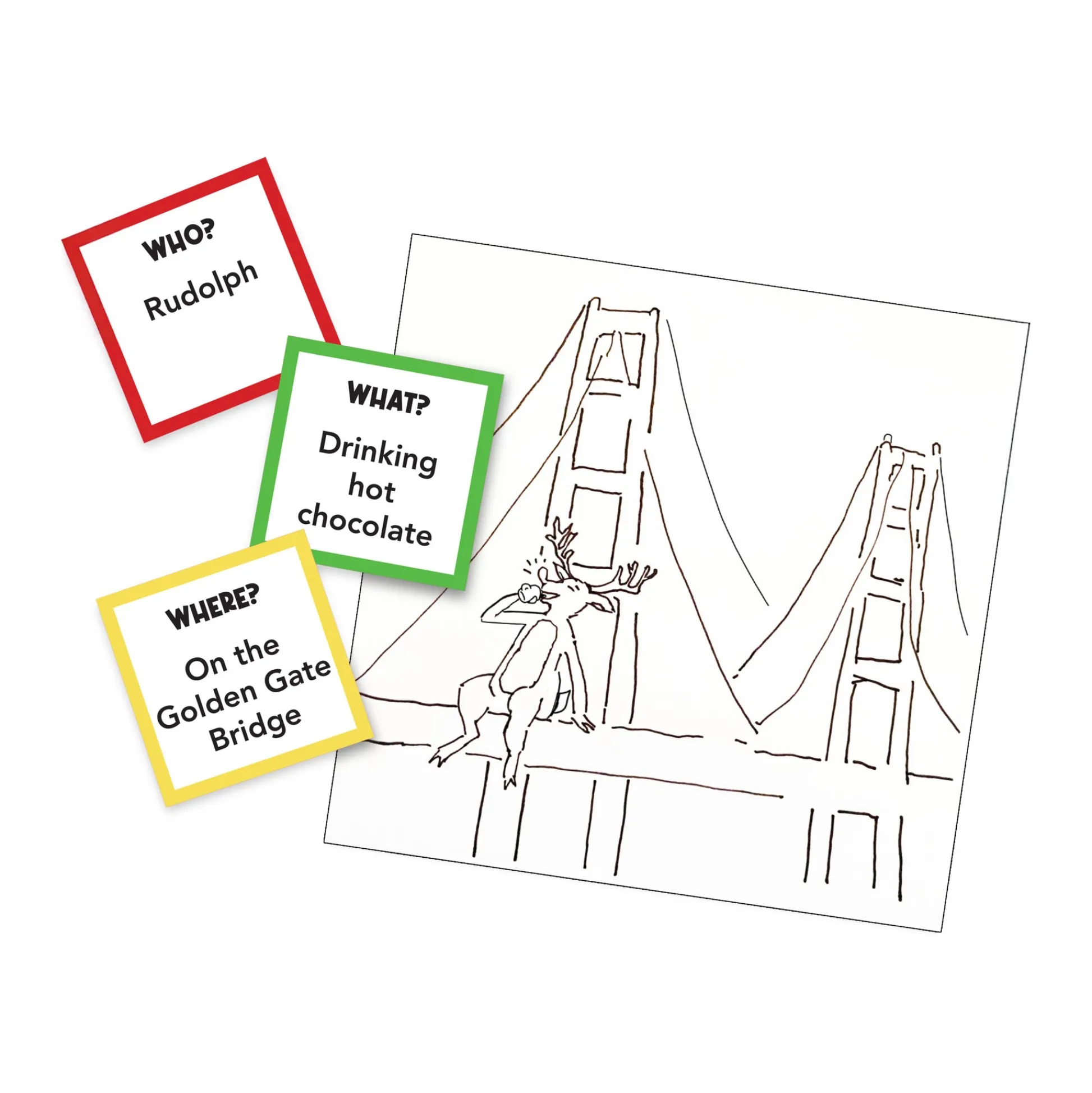 AreYouGame Who What Where Holiday Edition Party Drawing Game* Family & Entertainments Games