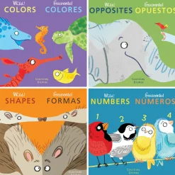 Educators Resource Wild! Concepts Bilingual Board Book Set by Courtney Dicmas, Set of 4*Kids Preschool Education Toys & Activities|Kids Books