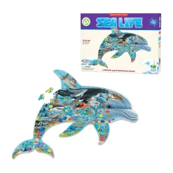 AreYouGame Wildlife World Dolphin-Shaped Sea Life Puzzle - 200 pc* Puzzles