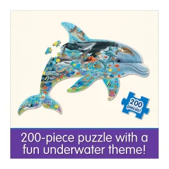 AreYouGame Wildlife World Dolphin-Shaped Sea Life Puzzle - 200 pc* Puzzles