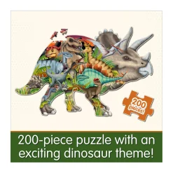 AreYouGame Wildlife World Triceratops-Shaped Dinosaur Puzzle - 200 pcs* Puzzles