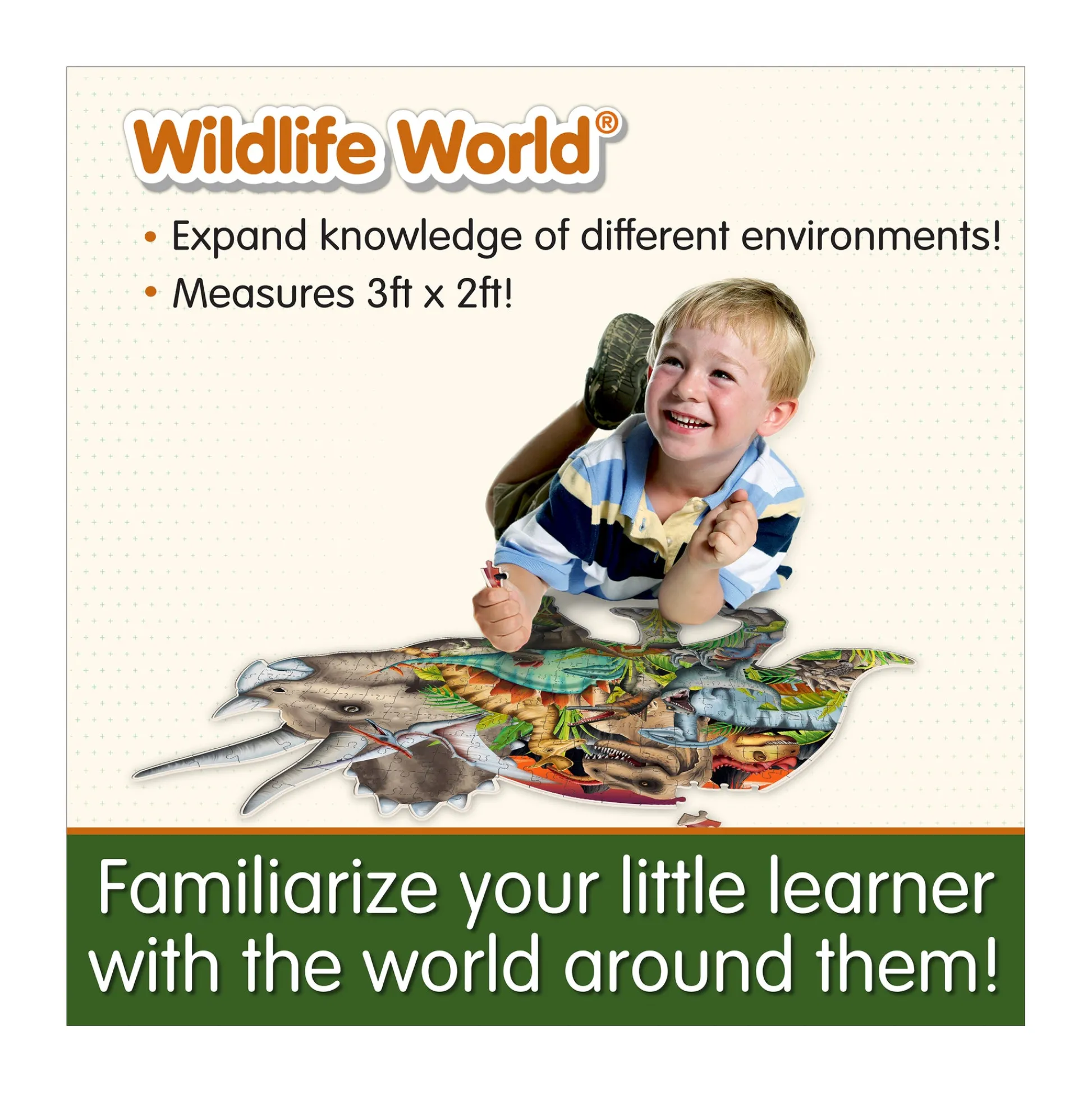 AreYouGame Wildlife World Triceratops-Shaped Dinosaur Puzzle - 200 pcs* Puzzles