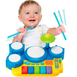 Flat River Group Winfun Boppin' Beats Drum and Keyboard Set with Lights and Sounds, Ages 18mo+* Preschool Education Toys & Activities