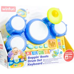 Flat River Group Winfun Boppin' Beats Drum and Keyboard Set with Lights and Sounds, Ages 18mo+* Preschool Education Toys & Activities