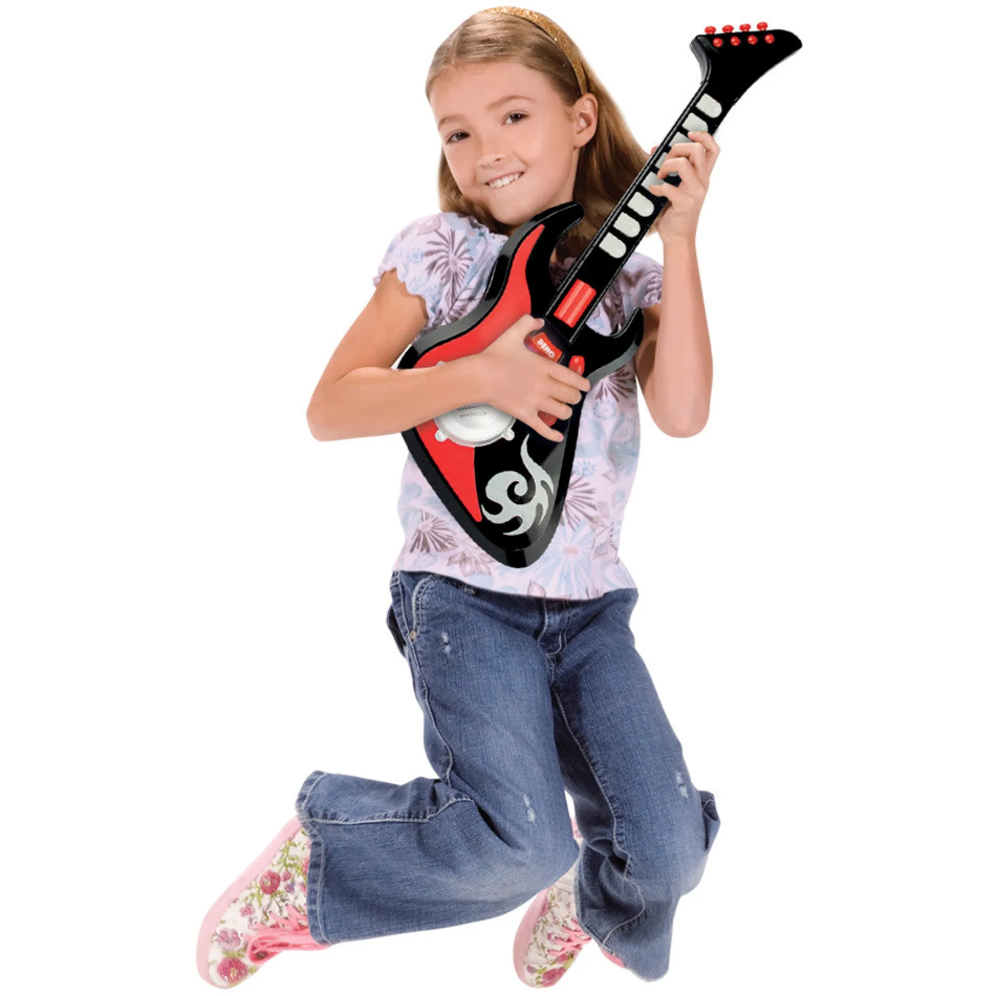 Flat River Group Winfun Cool Sounds Guitar, 8-Key Black & Red Instrument for Ages 3+* Musical & Sound Toys|Musical Toys & Instruments