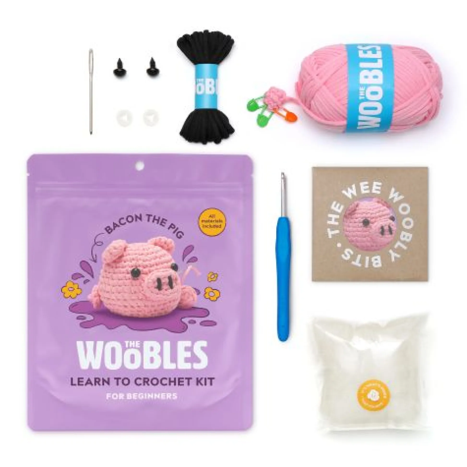 Calendar Holdings, LLC Woobles Pig Beginner-Friendly Crochet Kit* Crafts & Activities
