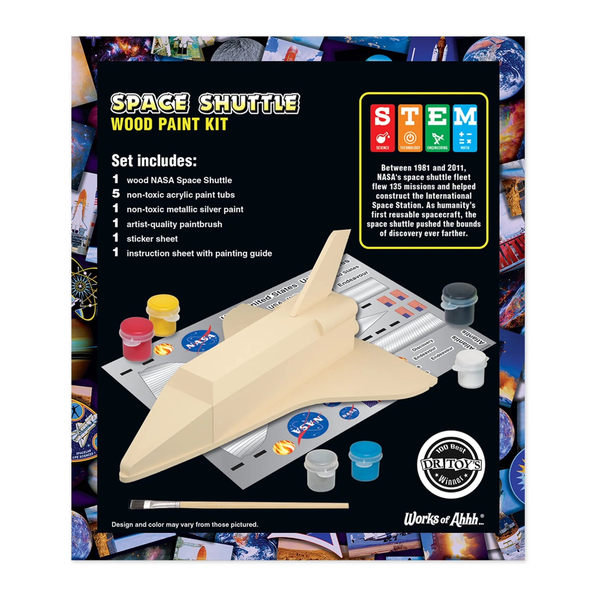 AreYouGame Works of Ahhh... NASA Space Shuttle Discovery Wood Paint Kit* Drawing, Color & Painting