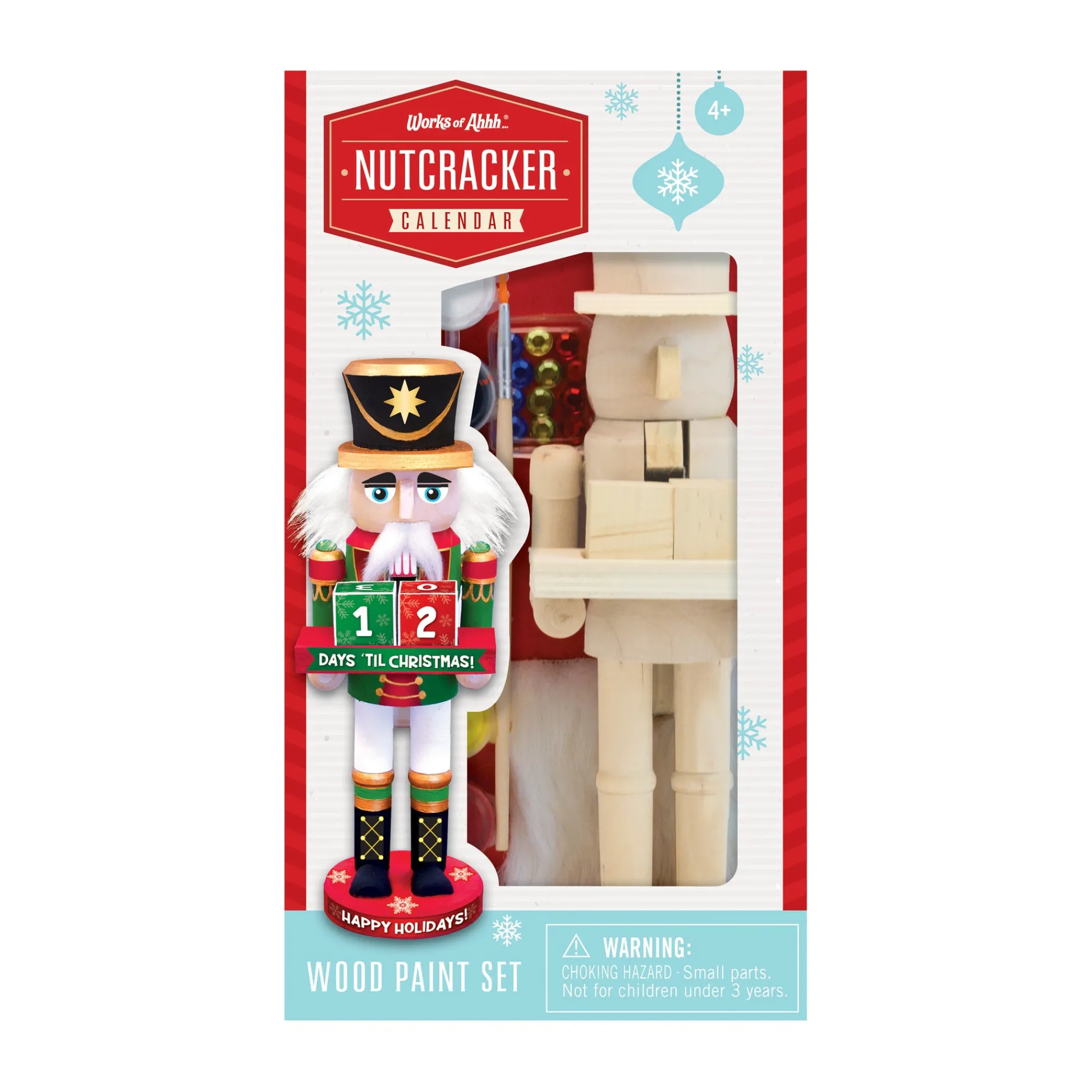 AreYouGame Works of Ahhh Nutcracker Calendar Wood Paint Set - Holiday Craft Kit* Crafts & Activities