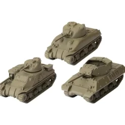 Flat River Group World of Tanks: U.S.A. Tank Platoon Expansion Set Featuring M3 Lee, M4A1 75mm Sherman, M10 Wolverine* Miniature Figures & Games