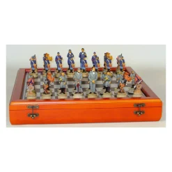 AreYouGame WorldWise Imports Civil War Generals 3.25-inch Chess Set with Cherry Stained Chest Board* Board Games|Role-Playing Games