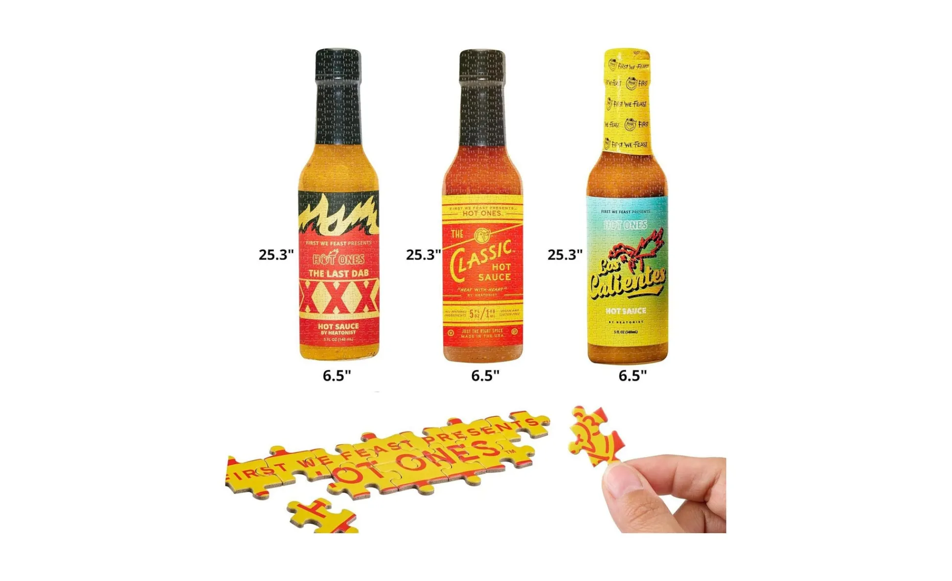 Macy's - Supplier WowWee Hot Ones Challenge 3-Pack Bottle-Shaped Puzzles - 900 pc* Puzzles