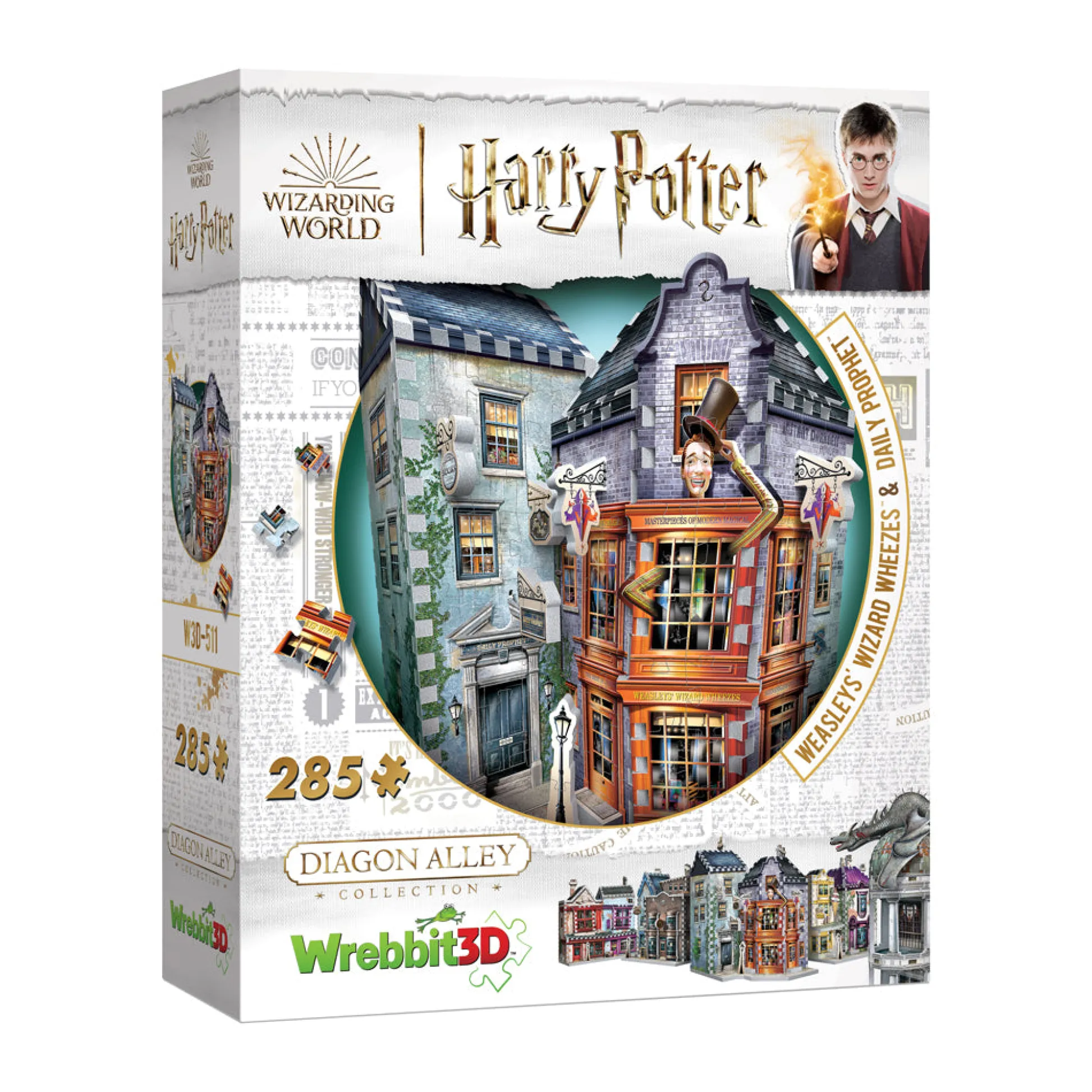 AreYouGame Wrebbit Harry Potter Diagon Alley Collection - Weasleys' Wizard Wheezes & Daily Prophet 3D Puzzle, 285 Pieces* Puzzles