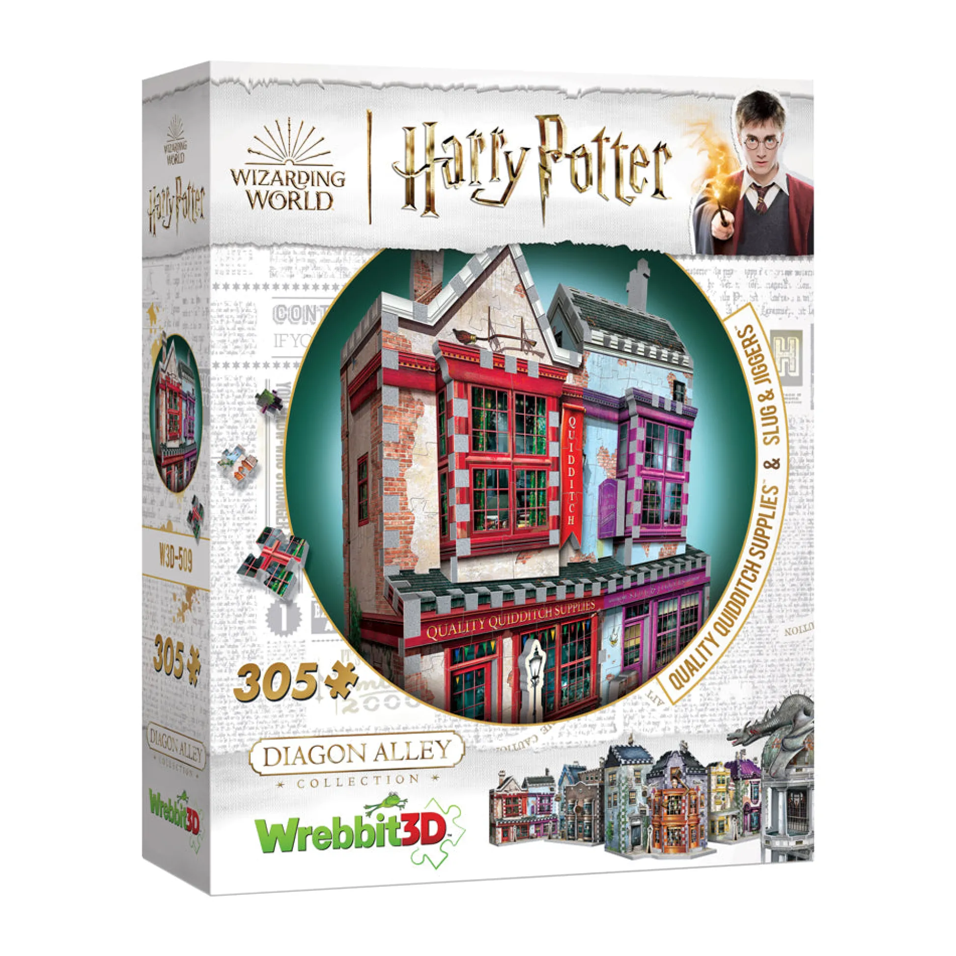 AreYouGame Wrebbit Harry Potter Diagon Alley Collection - Quality Quidditch Supplies & Slug & Jiggers 3D Puzzle, 305 Pieces* Puzzles