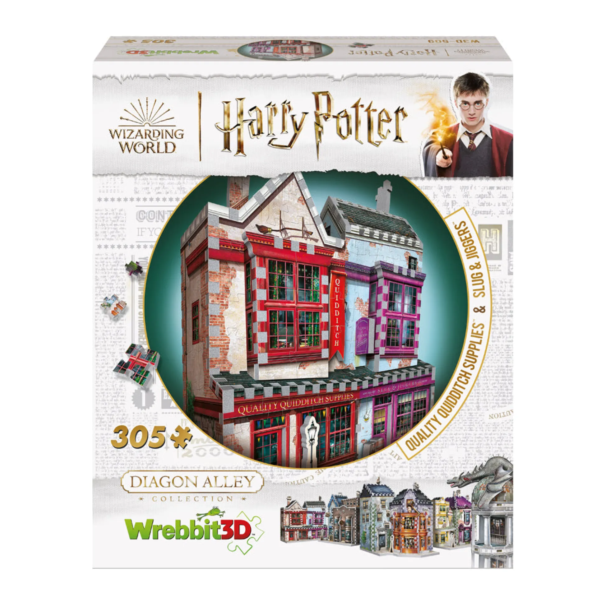 AreYouGame Wrebbit Harry Potter Diagon Alley Collection - Quality Quidditch Supplies & Slug & Jiggers 3D Puzzle, 305 Pieces* Puzzles