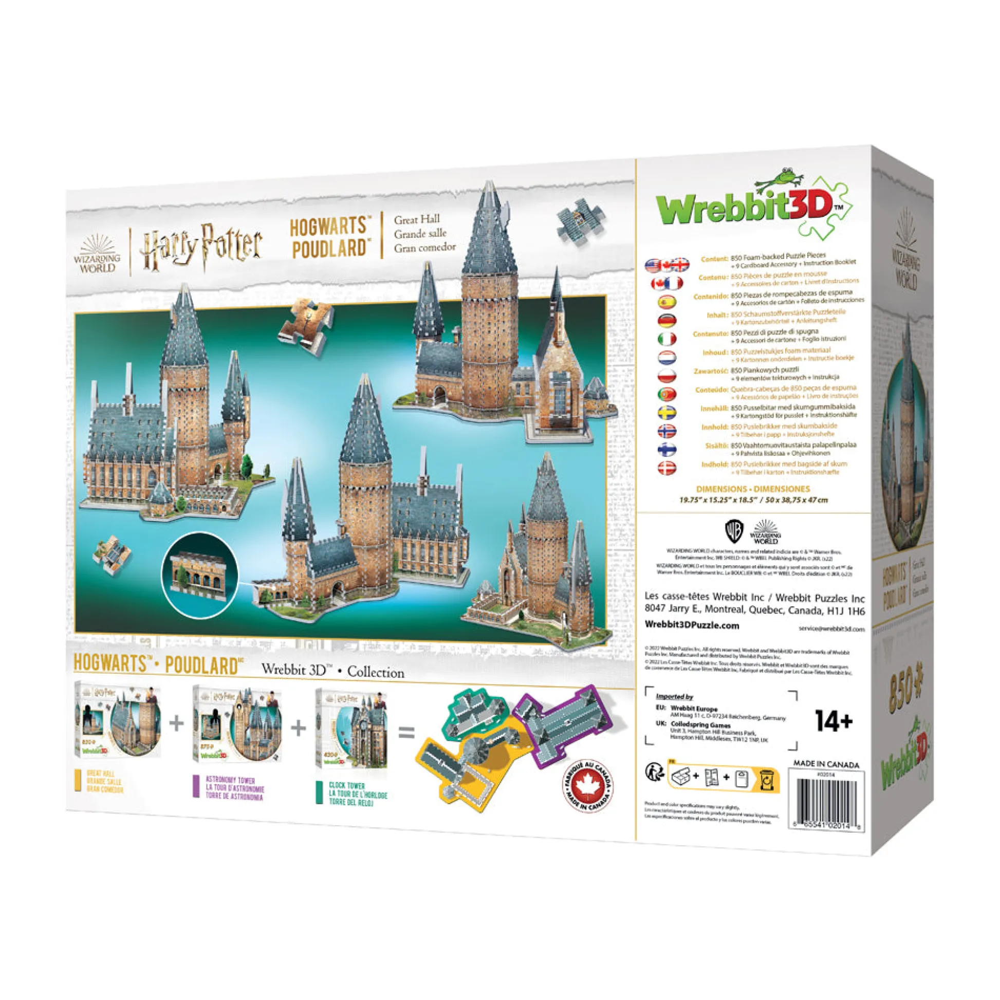 AreYouGame Wrebbit Harry Potter Hogwarts Great Hall 3D Puzzle - 850 Pieces* Puzzles