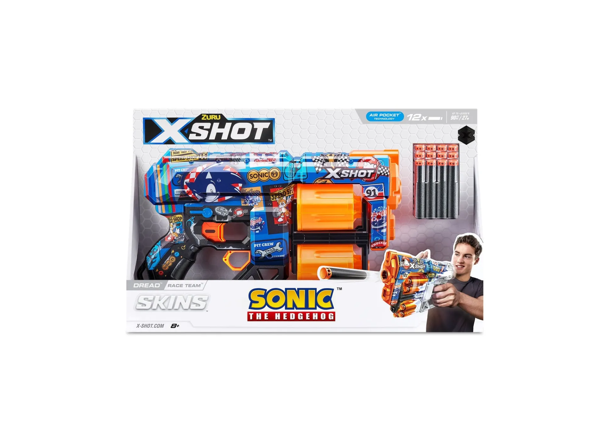 Macy's - Supplier X-Shot Zuru Sonic Skins Blast Adventure, 12 Darts* Nerf & Toy Blasters|Nerf & Toy Blasters