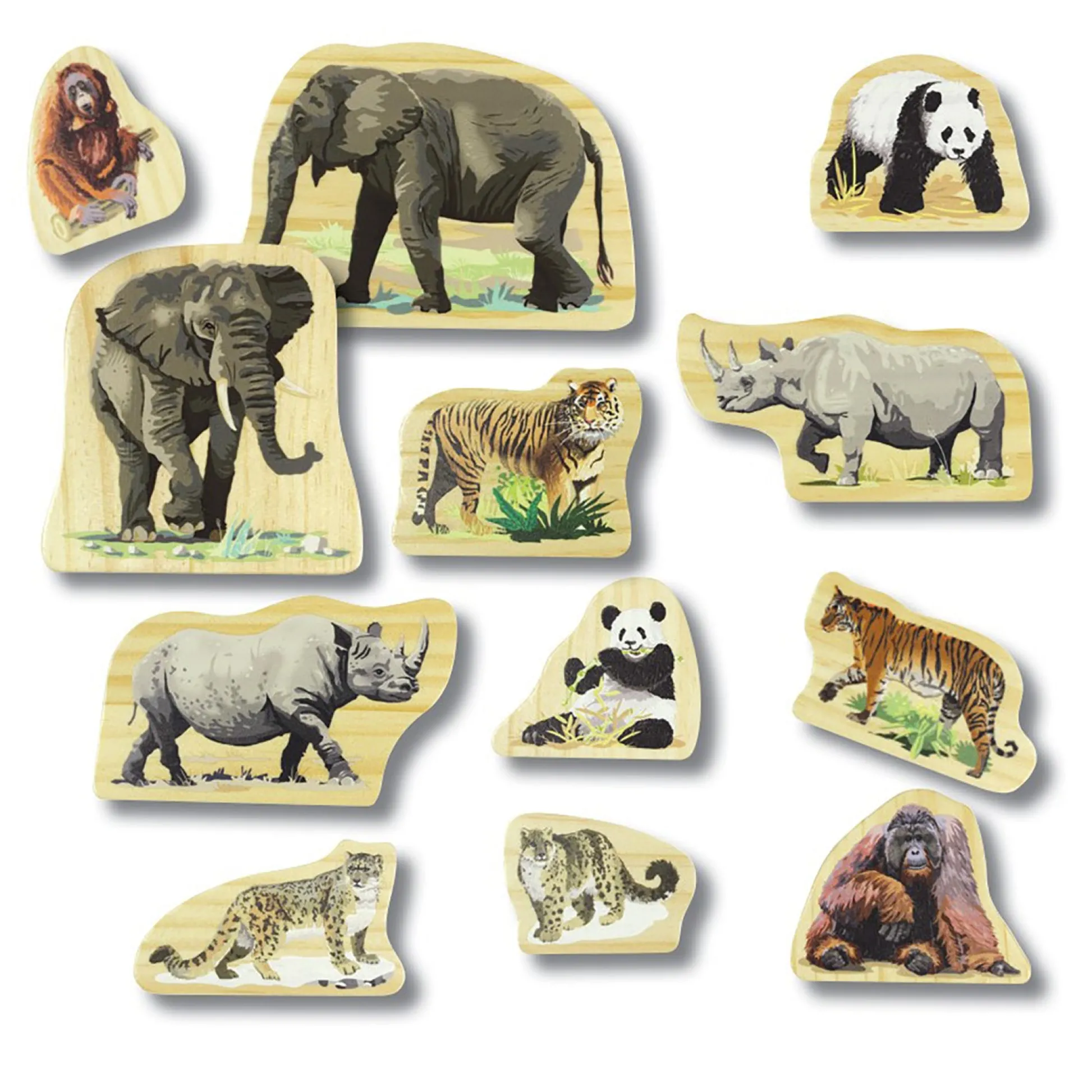 Educators Resource Yellow Door Endangered Animal Families Wooden Playset* Playsets & Vehicles|Social & Emotional Skills