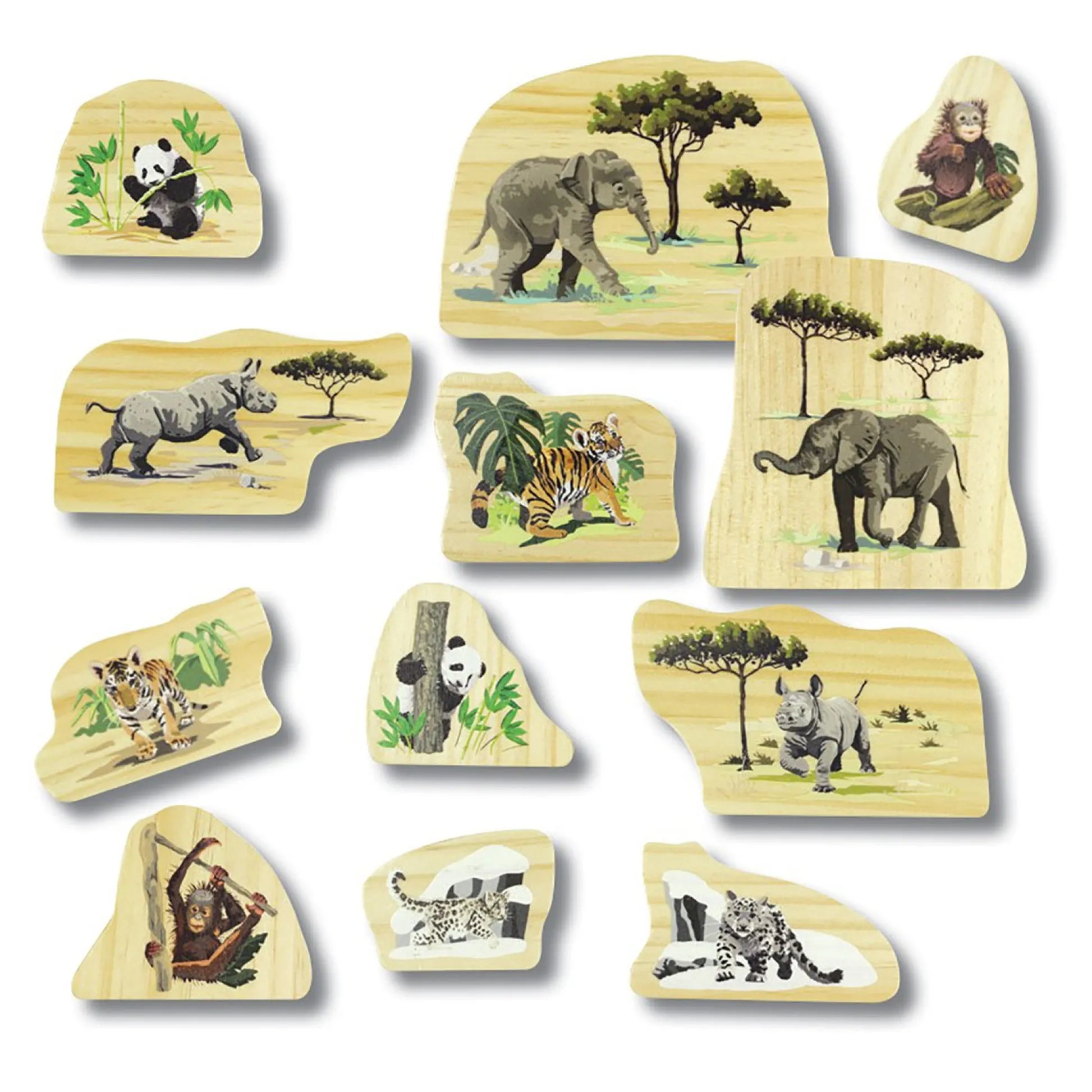 Educators Resource Yellow Door Endangered Animal Families Wooden Playset* Playsets & Vehicles|Social & Emotional Skills