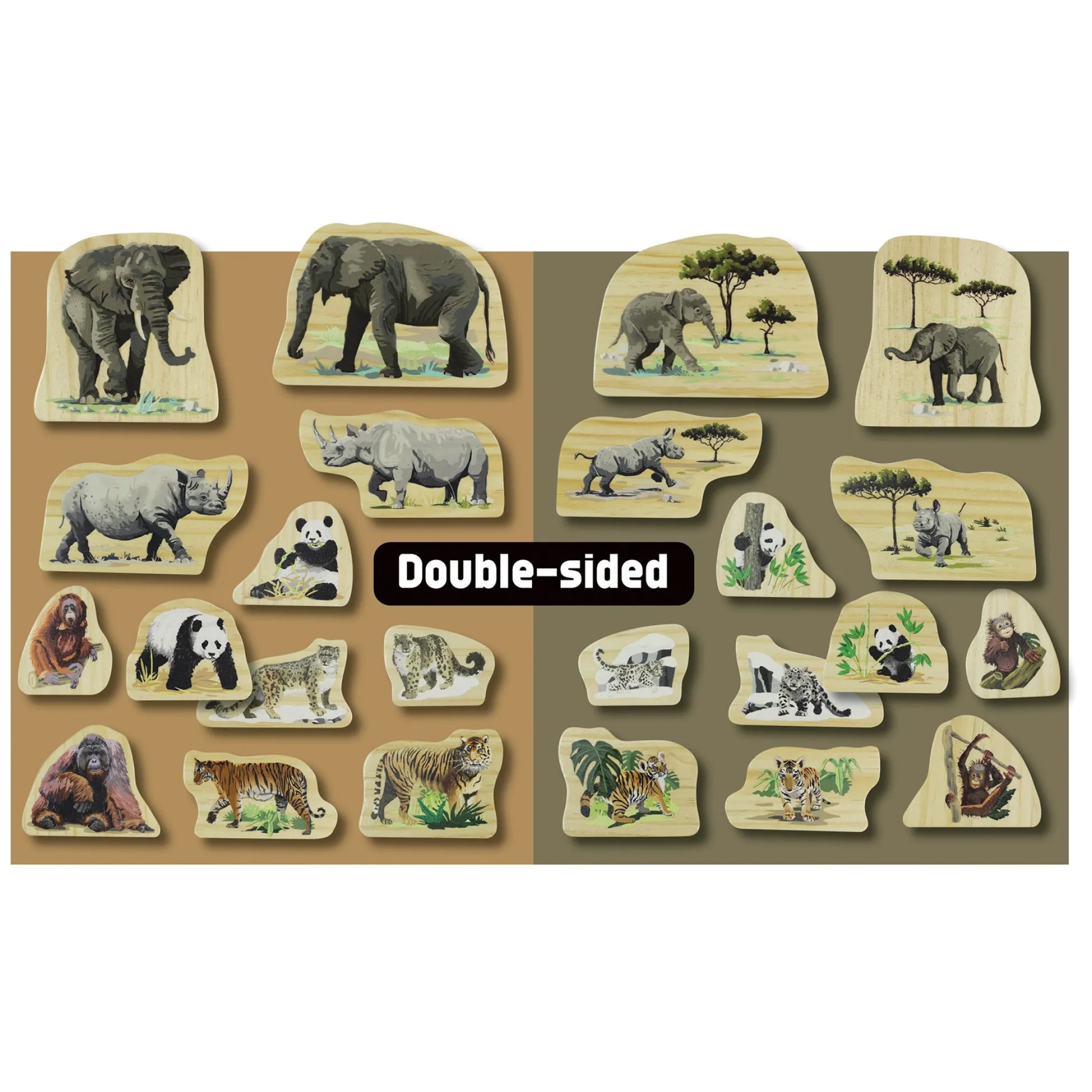 Educators Resource Yellow Door Endangered Animal Families Wooden Playset* Playsets & Vehicles|Social & Emotional Skills