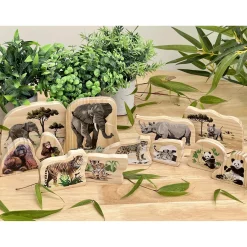 Educators Resource Yellow Door Endangered Animal Families Wooden Playset* Playsets & Vehicles|Social & Emotional Skills