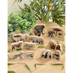 Educators Resource Yellow Door Endangered Animal Families Wooden Playset* Playsets & Vehicles|Social & Emotional Skills