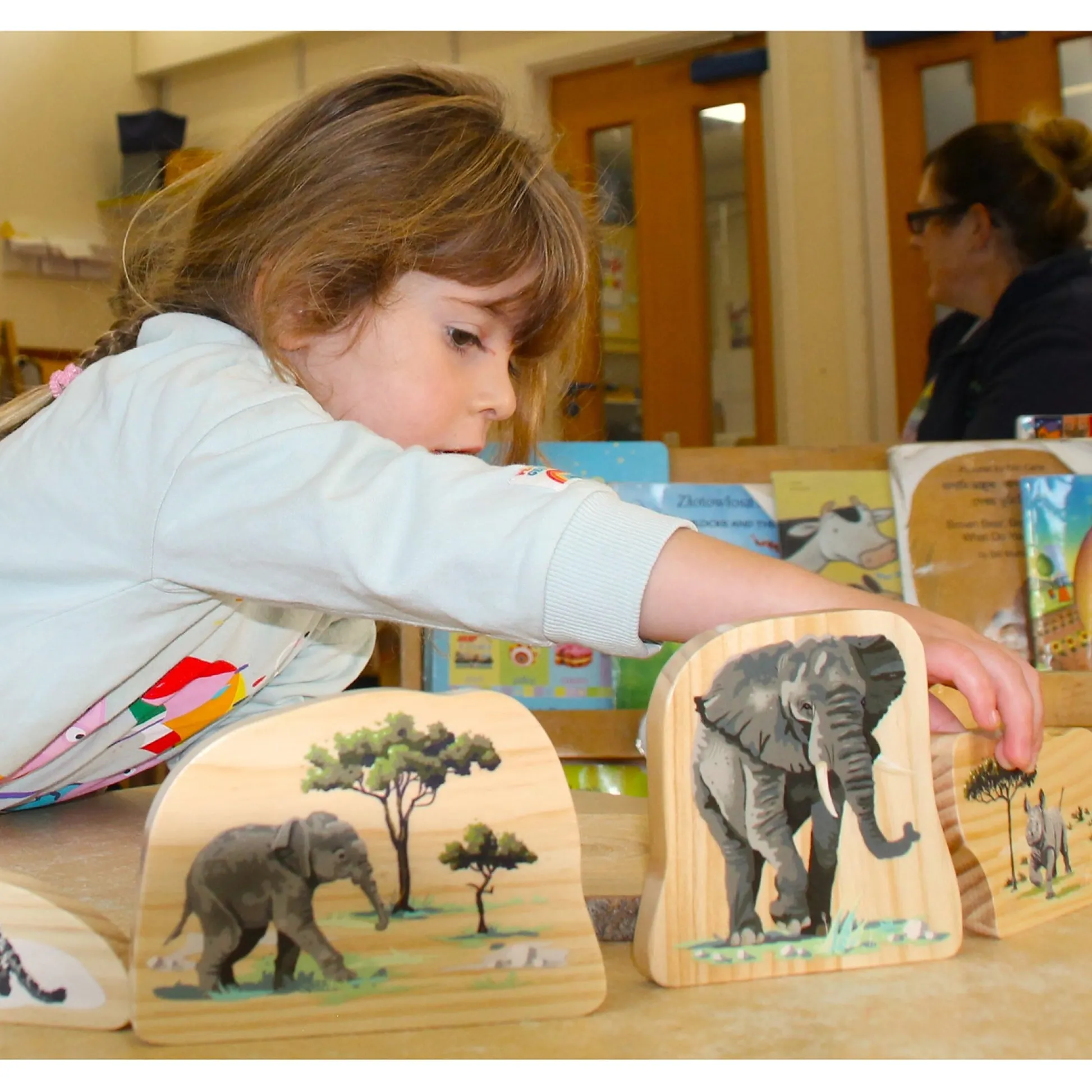 Educators Resource Yellow Door Endangered Animal Families Wooden Playset* Playsets & Vehicles|Social & Emotional Skills