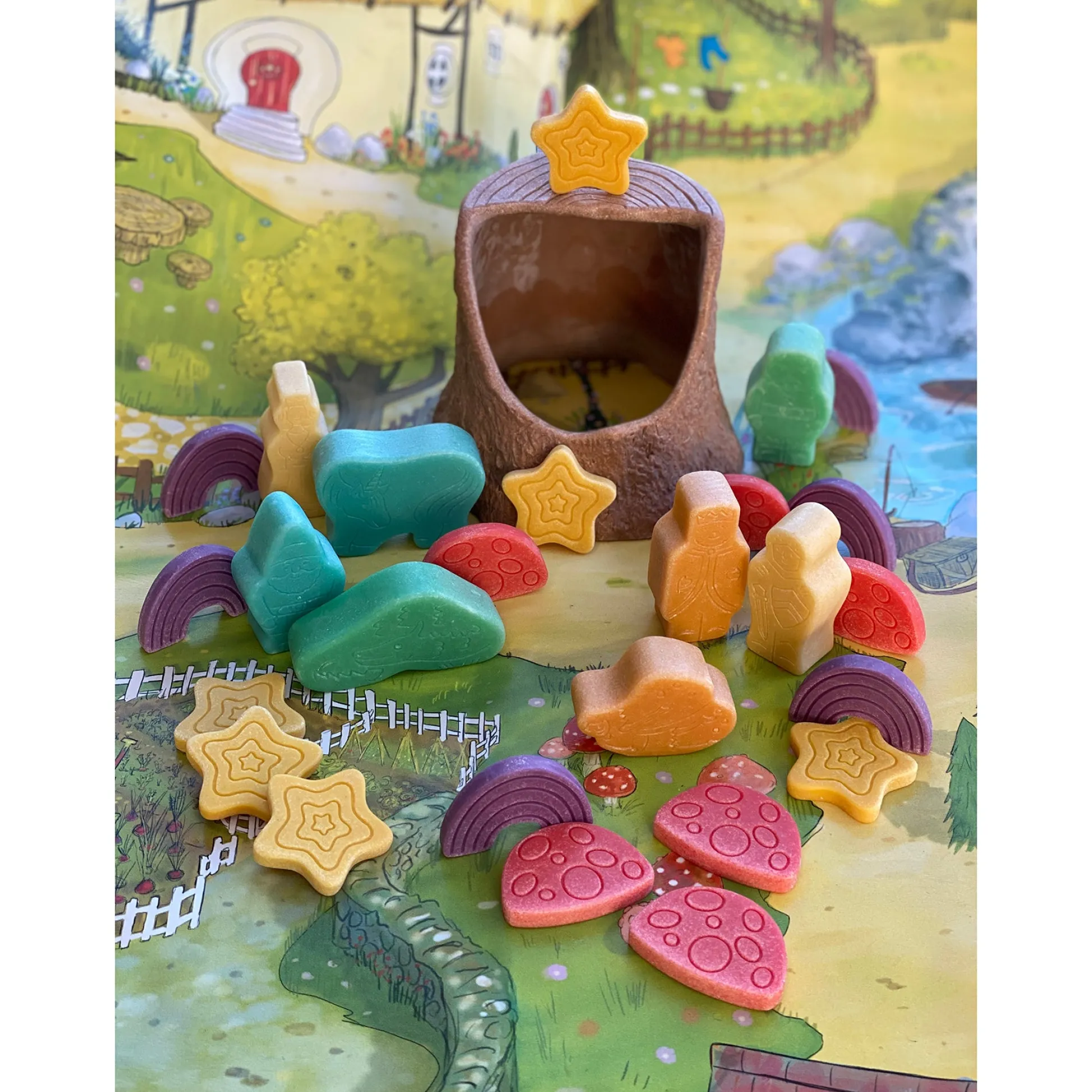 Educators Resource Yellow Door Fairy Tale Engraved Scenery Stones Play Set - 18 Pieces* Preschool Education Toys & Activities
