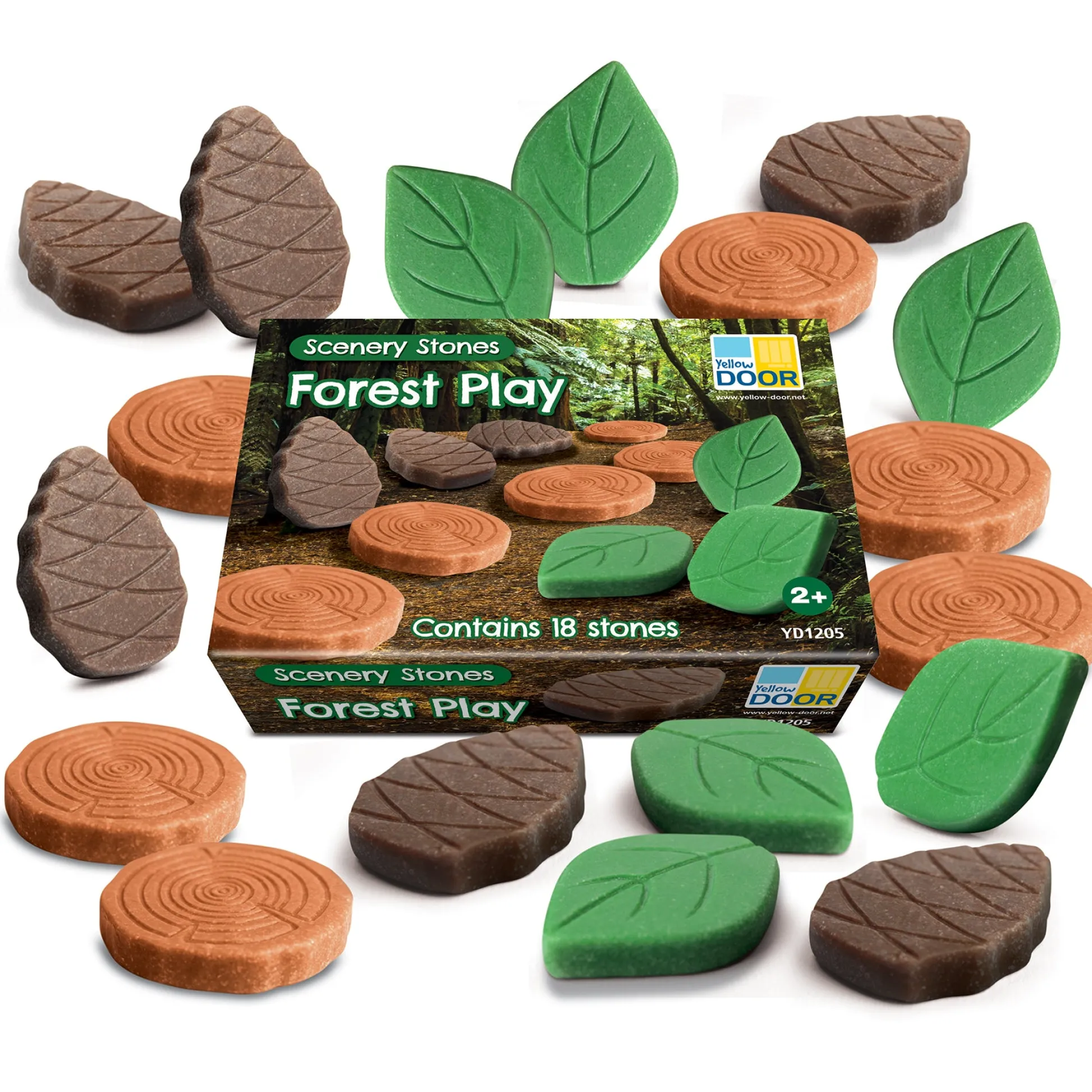 Educators Resource Yellow Door Forest Play Scenery Stones Set - 18 Engraved Pieces* Preschool Education Toys & Activities