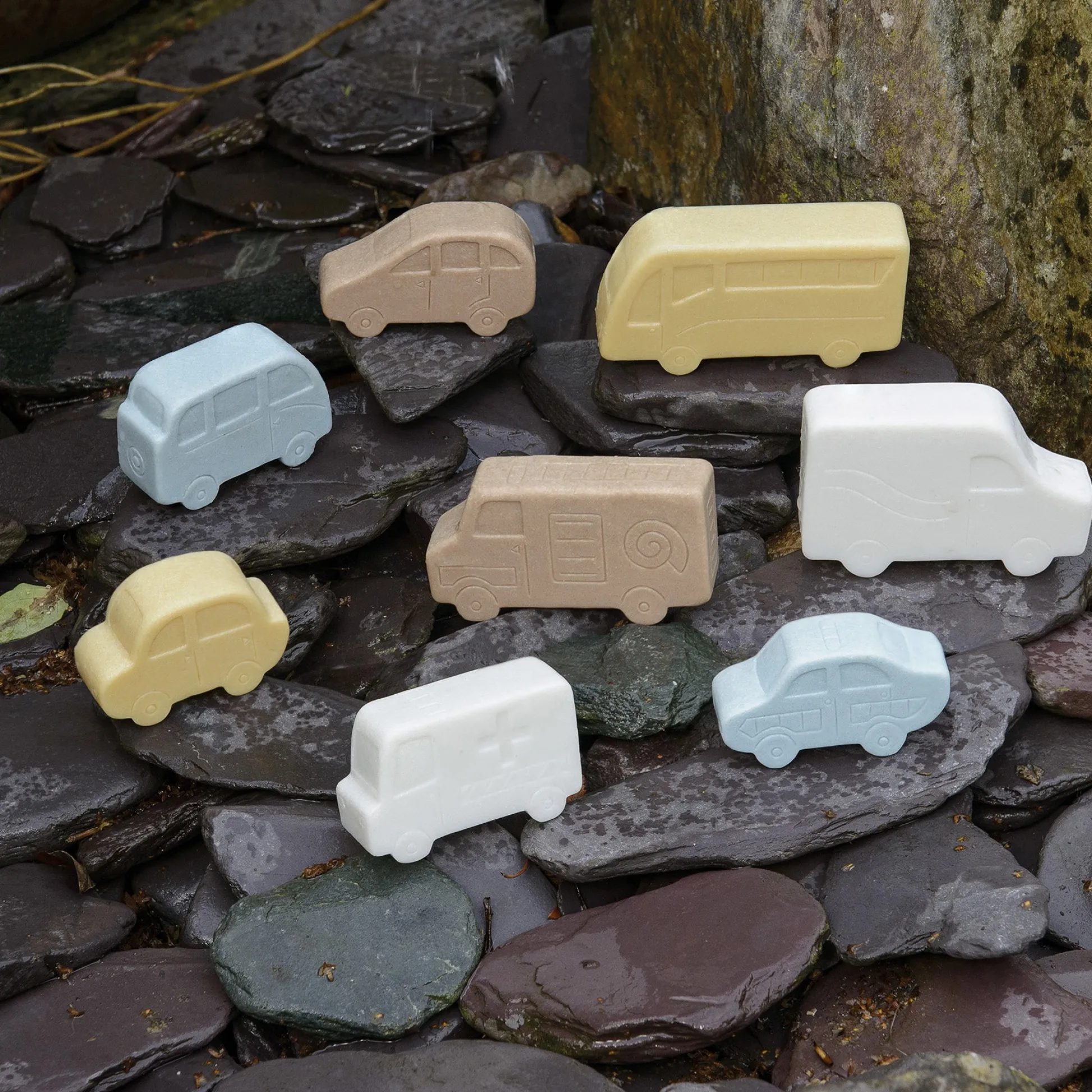 Educators Resource Yellow Door Little Lands Vehicles – Stone Mix Set of 8* Preschool Vehicles|Preschool Education Toys & Activities