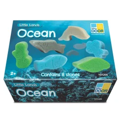 Educators Resource Yellow Door Little Lands Ocean Adventure ‚Äì Set of 8 Stone Figures* Preschool Education Toys & Activities
