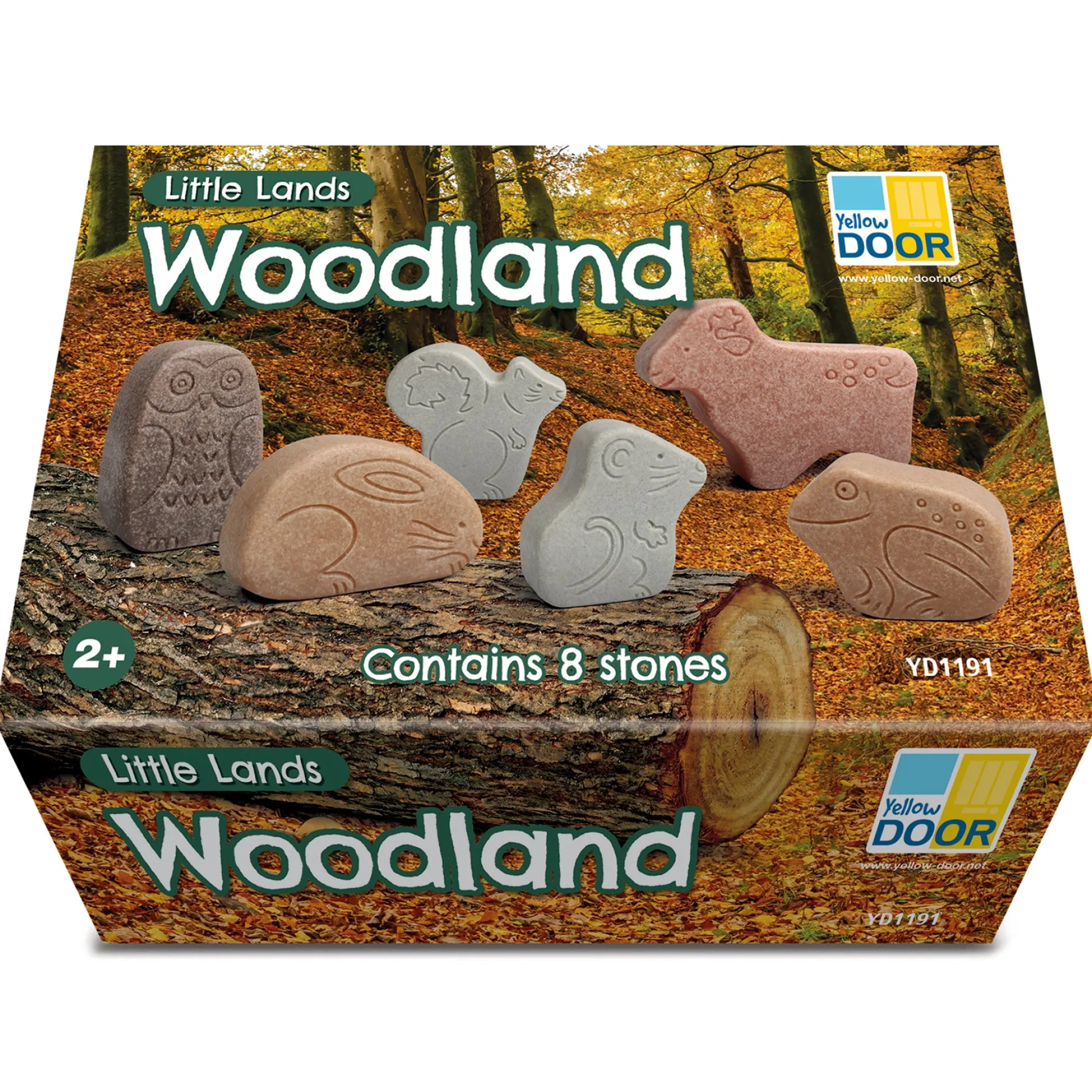 Educators Resource Yellow Door Little Lands Woodland – Assorted Stone Animal Figures, Set of 8* Animal Figures|Preschool Education Toys & Activities