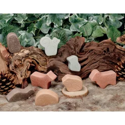 Educators Resource Yellow Door Little Lands Woodland – Assorted Stone Animal Figures, Set of 8* Animal Figures|Preschool Education Toys & Activities