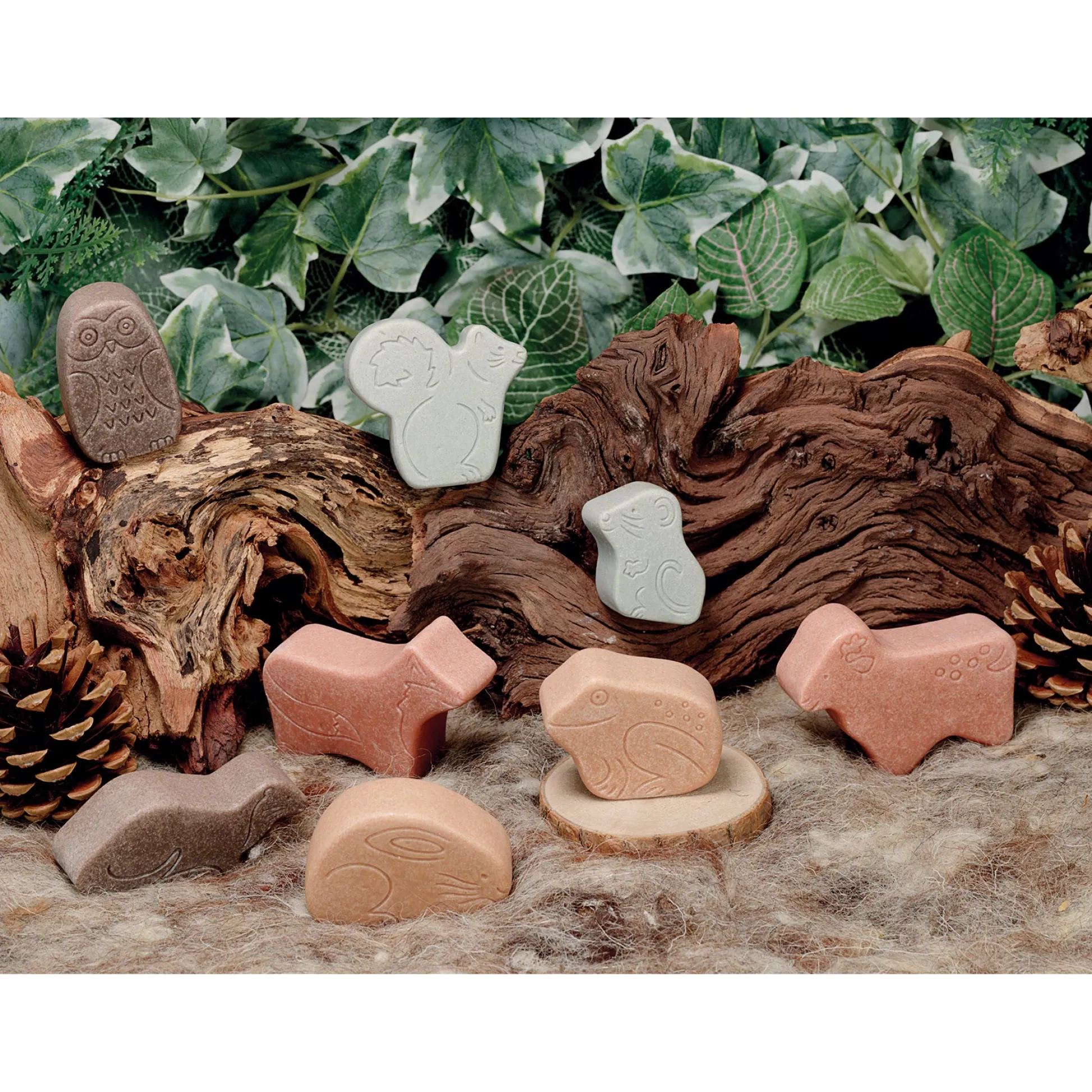Educators Resource Yellow Door Little Lands Woodland – Assorted Stone Animal Figures, Set of 8* Animal Figures|Preschool Education Toys & Activities