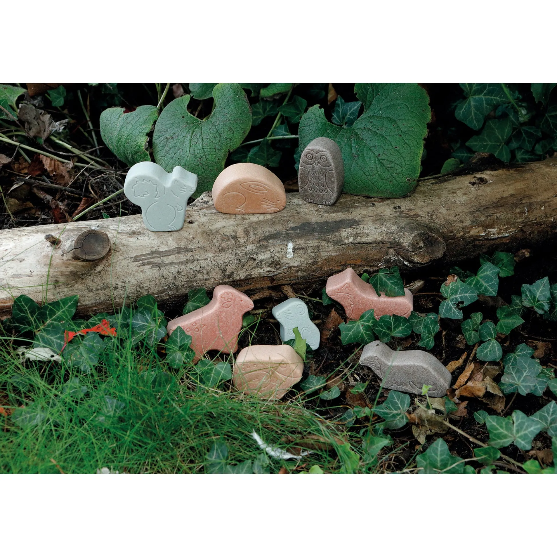 Educators Resource Yellow Door Little Lands Woodland – Assorted Stone Animal Figures, Set of 8* Animal Figures|Preschool Education Toys & Activities