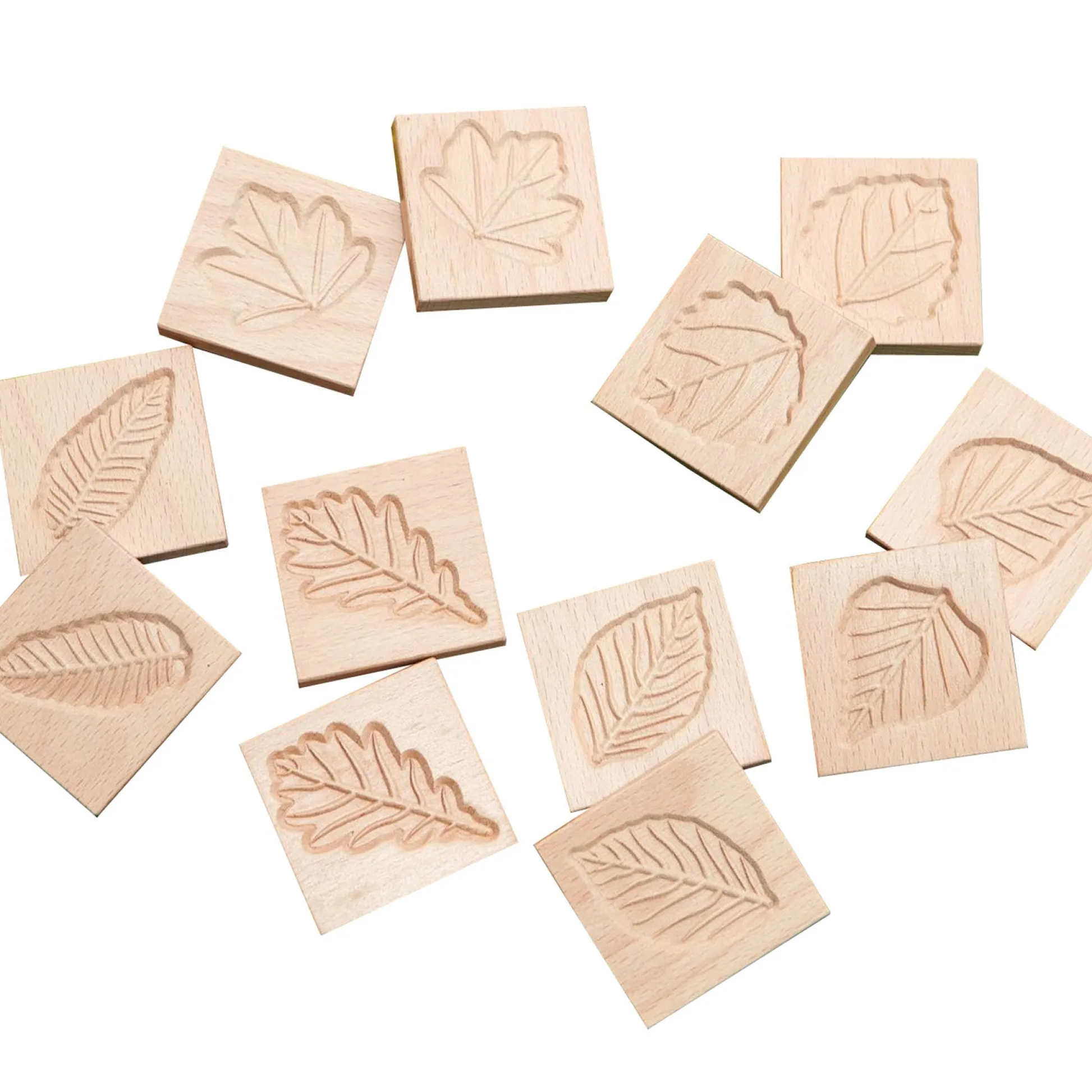 Educators Resource Yellow Door Match Me Sensory Leaf Tiles - Educational Wooden Set - 12 Pieces* Preschool Education Toys & Activities