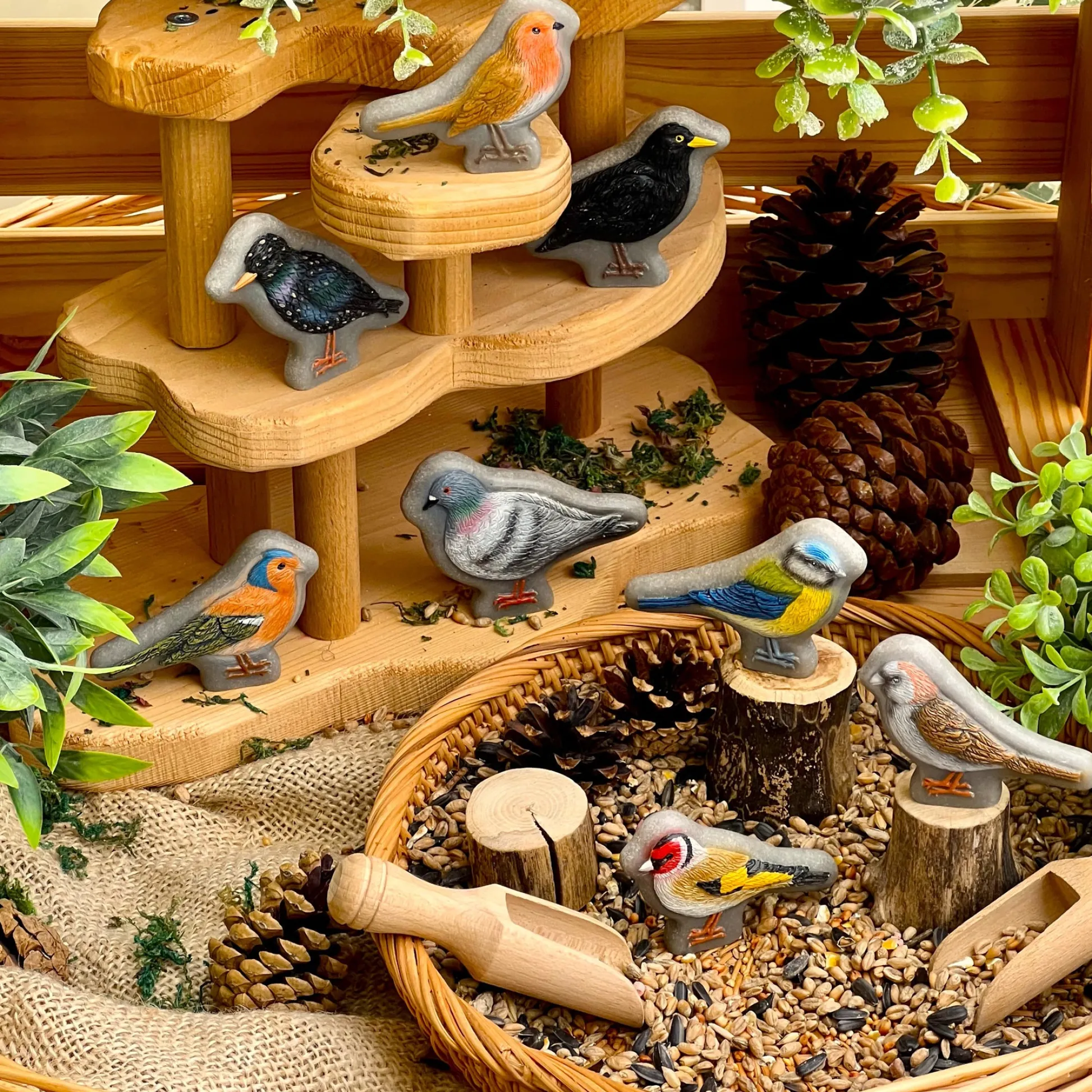 Educators Resource Yellow Door Sensory Play Stone Birds - Interactive Set of 8* Preschool Education Toys & Activities