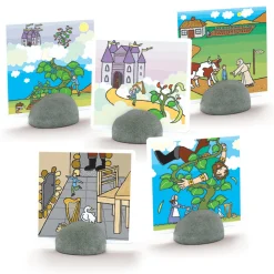Educators Resource Yellow Door Stand-it-Stones, Set of 5 - Real Stone Card Holders* Preschool Education Toys & Activities