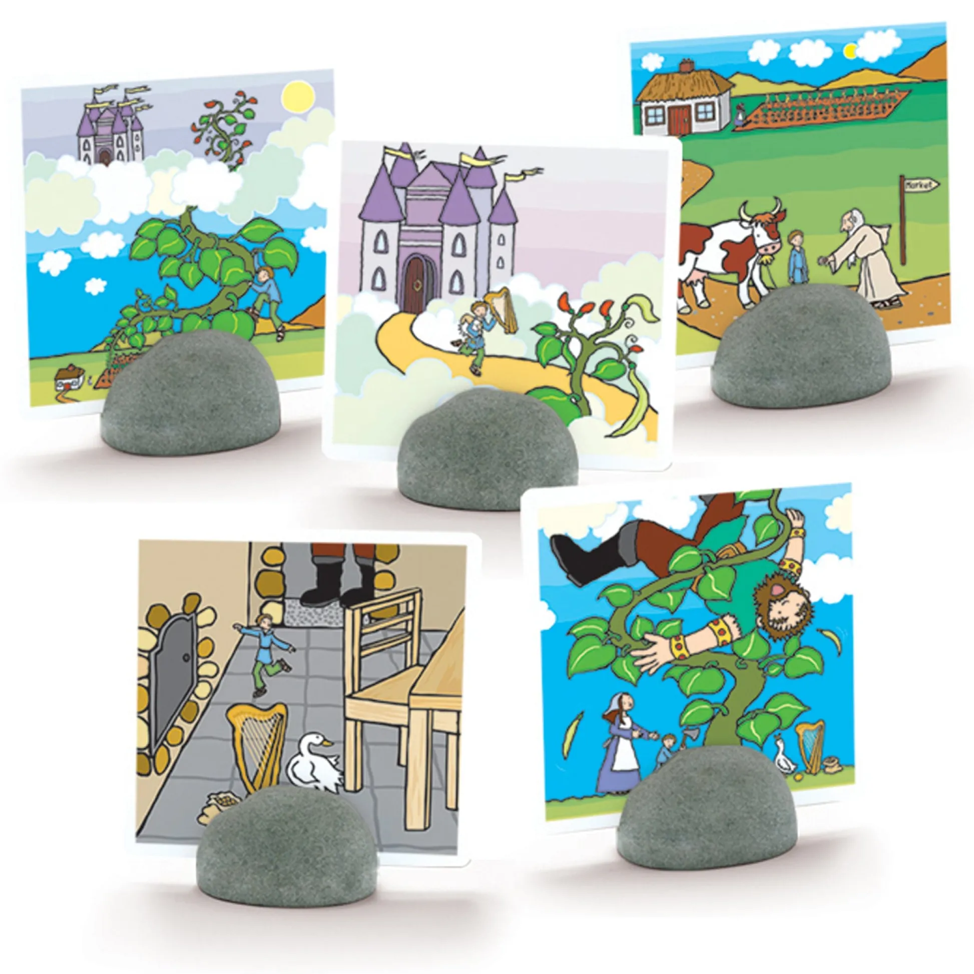 Educators Resource Yellow Door Stand-it-Stones, Set of 5 - Real Stone Card Holders* Preschool Education Toys & Activities