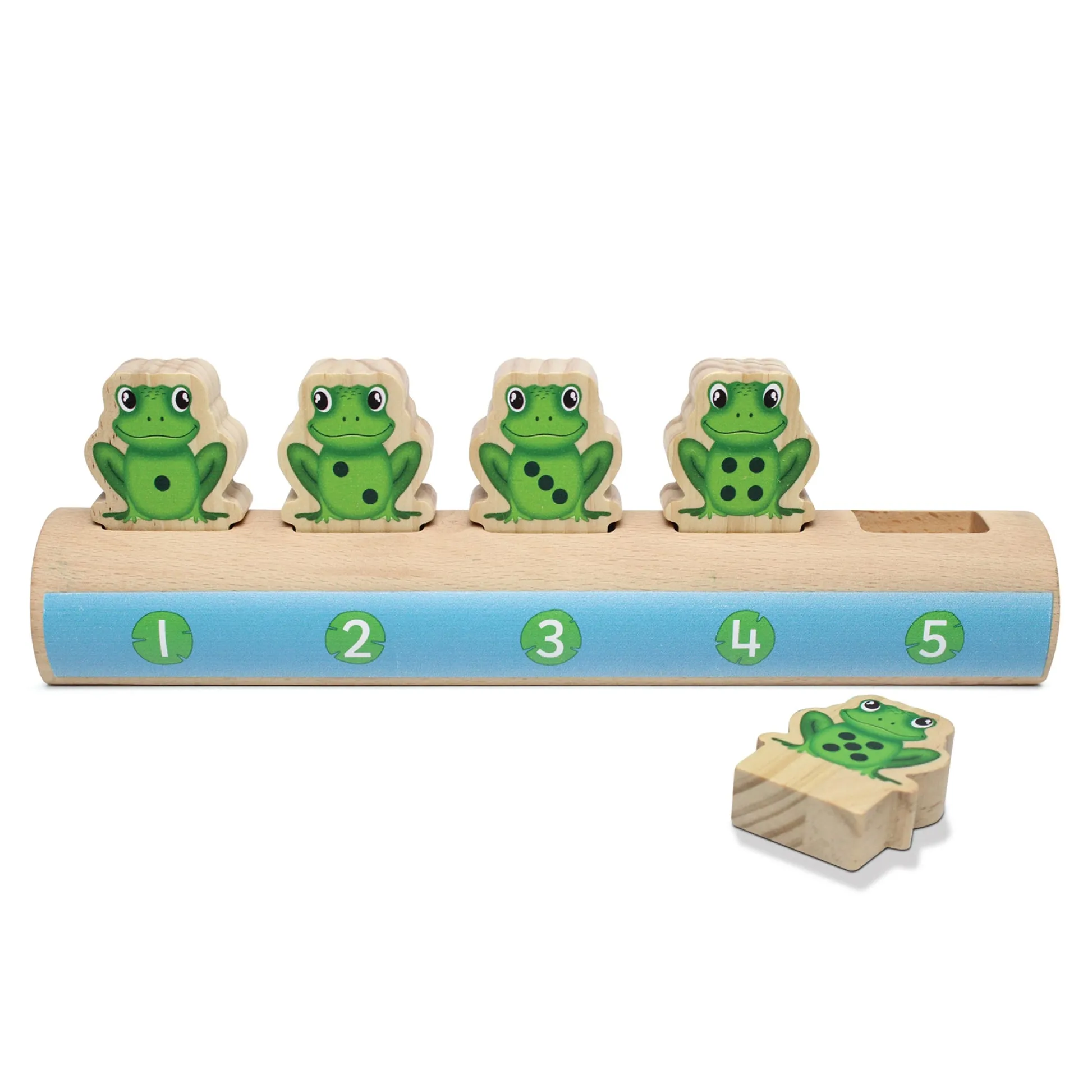 Educators Resource Yellow Door Sustainable Wood Five Frogs on a Log - Number Matching Game* Preschool Education Toys & Activities