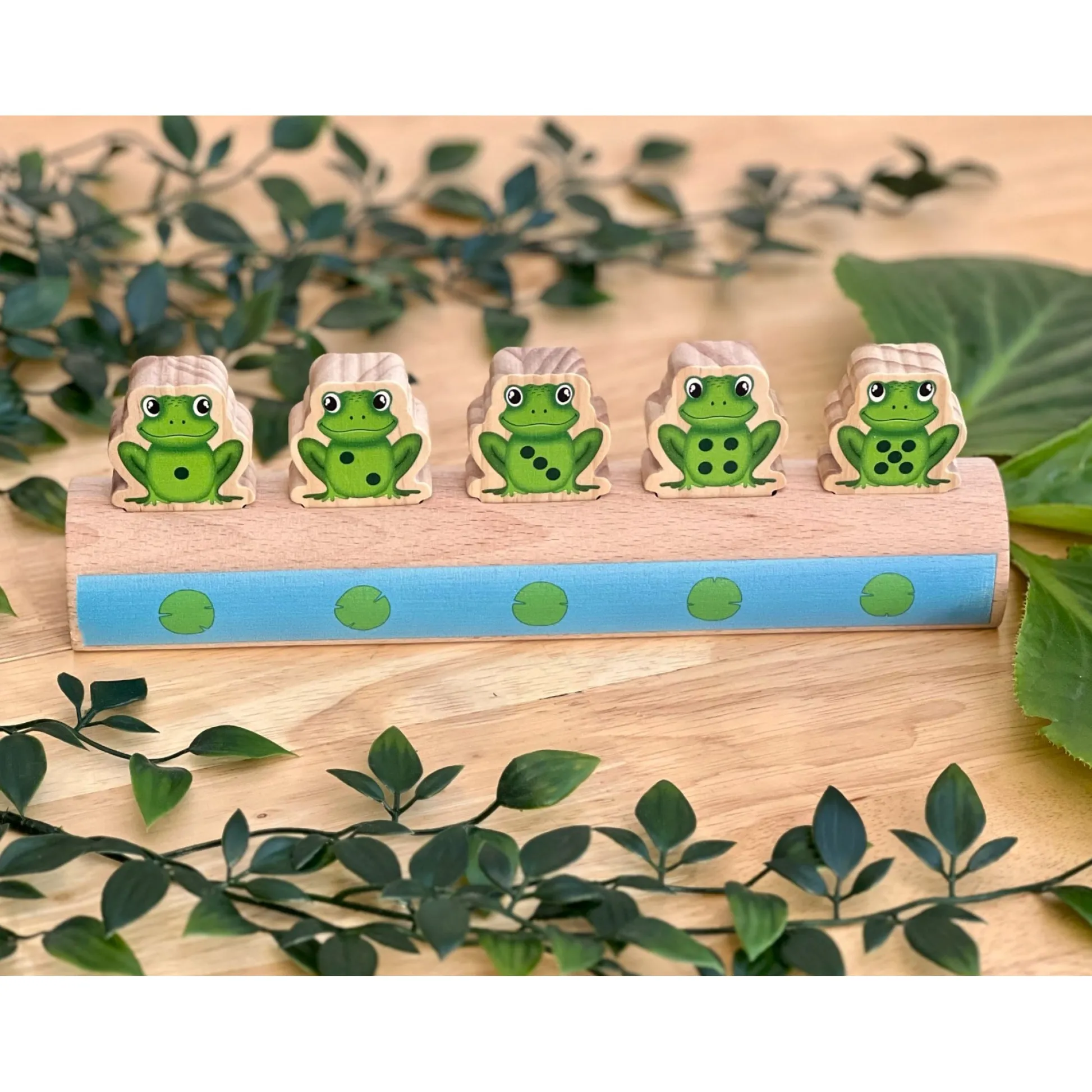 Educators Resource Yellow Door Sustainable Wood Five Frogs on a Log - Number Matching Game* Preschool Education Toys & Activities