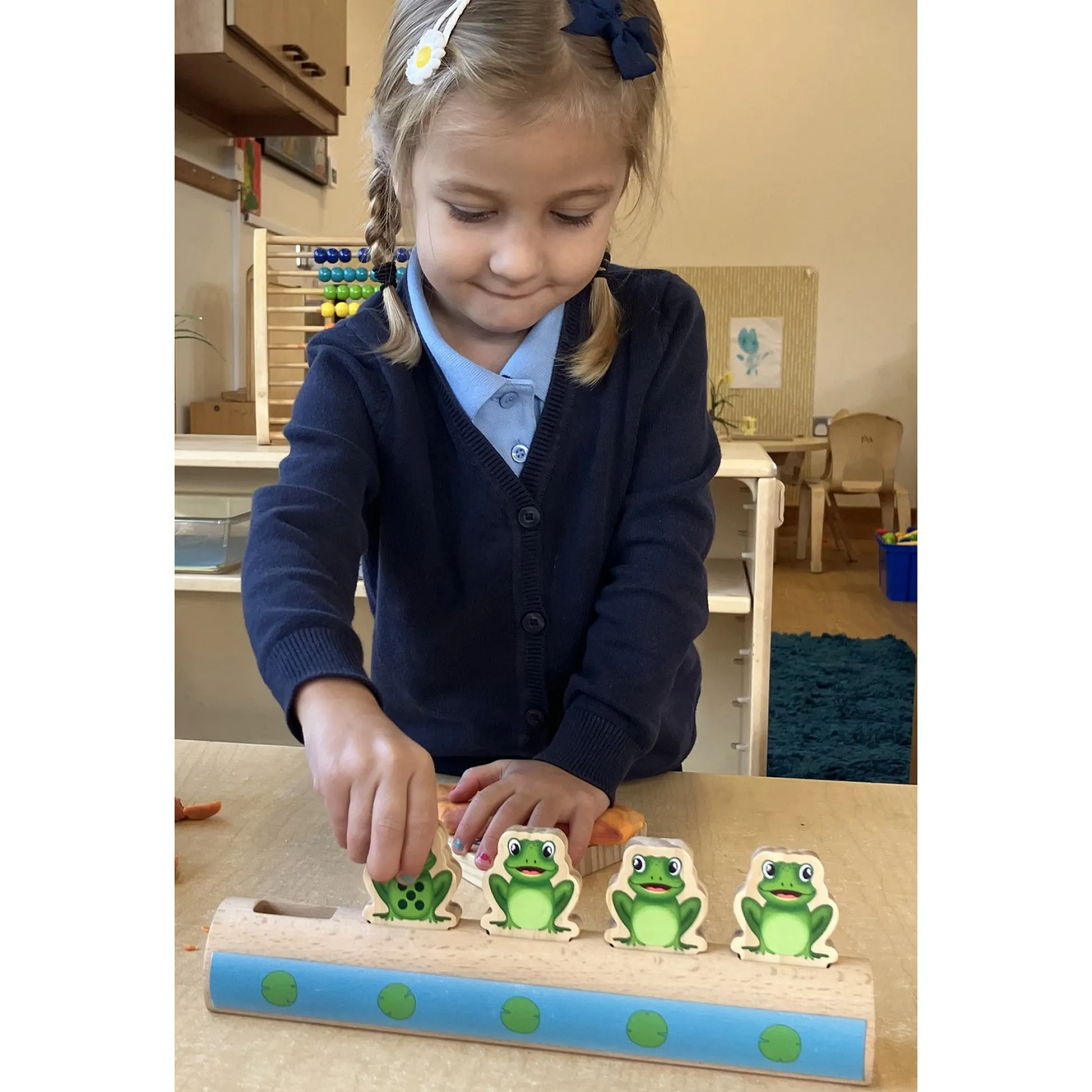 Educators Resource Yellow Door Sustainable Wood Five Frogs on a Log - Number Matching Game* Preschool Education Toys & Activities