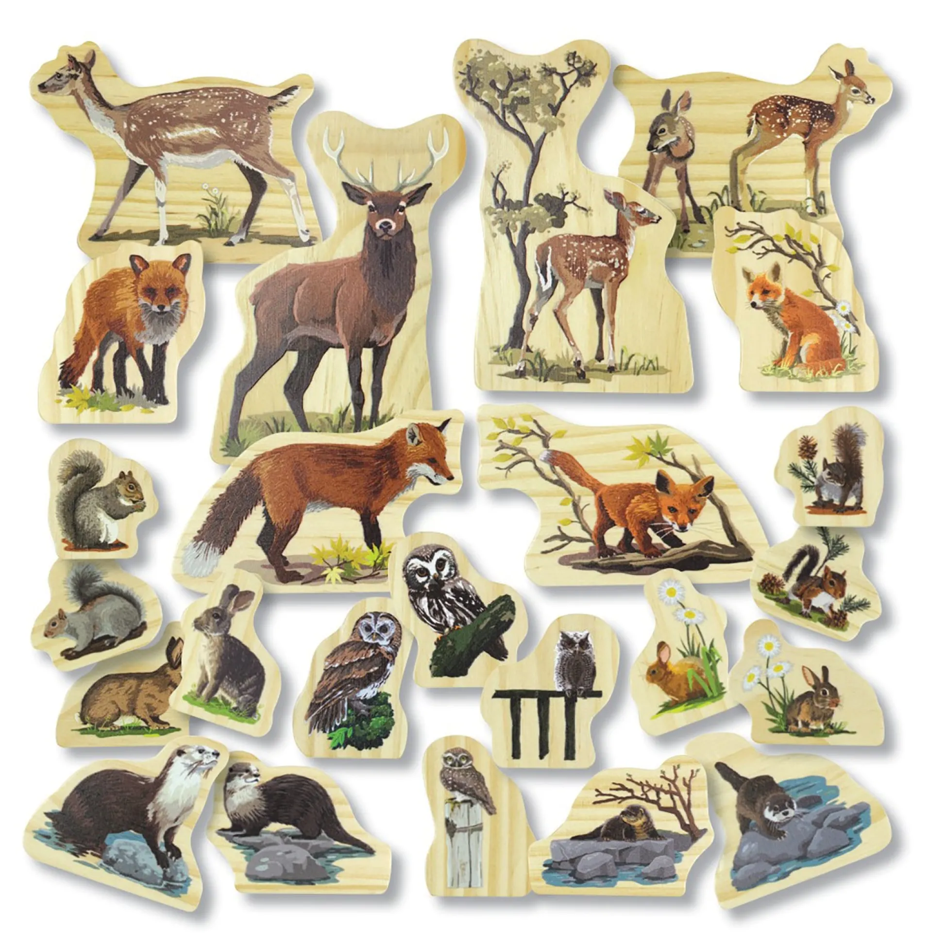 Educators Resource Yellow Door Woodland Animal Families – Enchanting Wooden Playset* Preschool Figures & Playsets|Preschool Education Toys & Activities