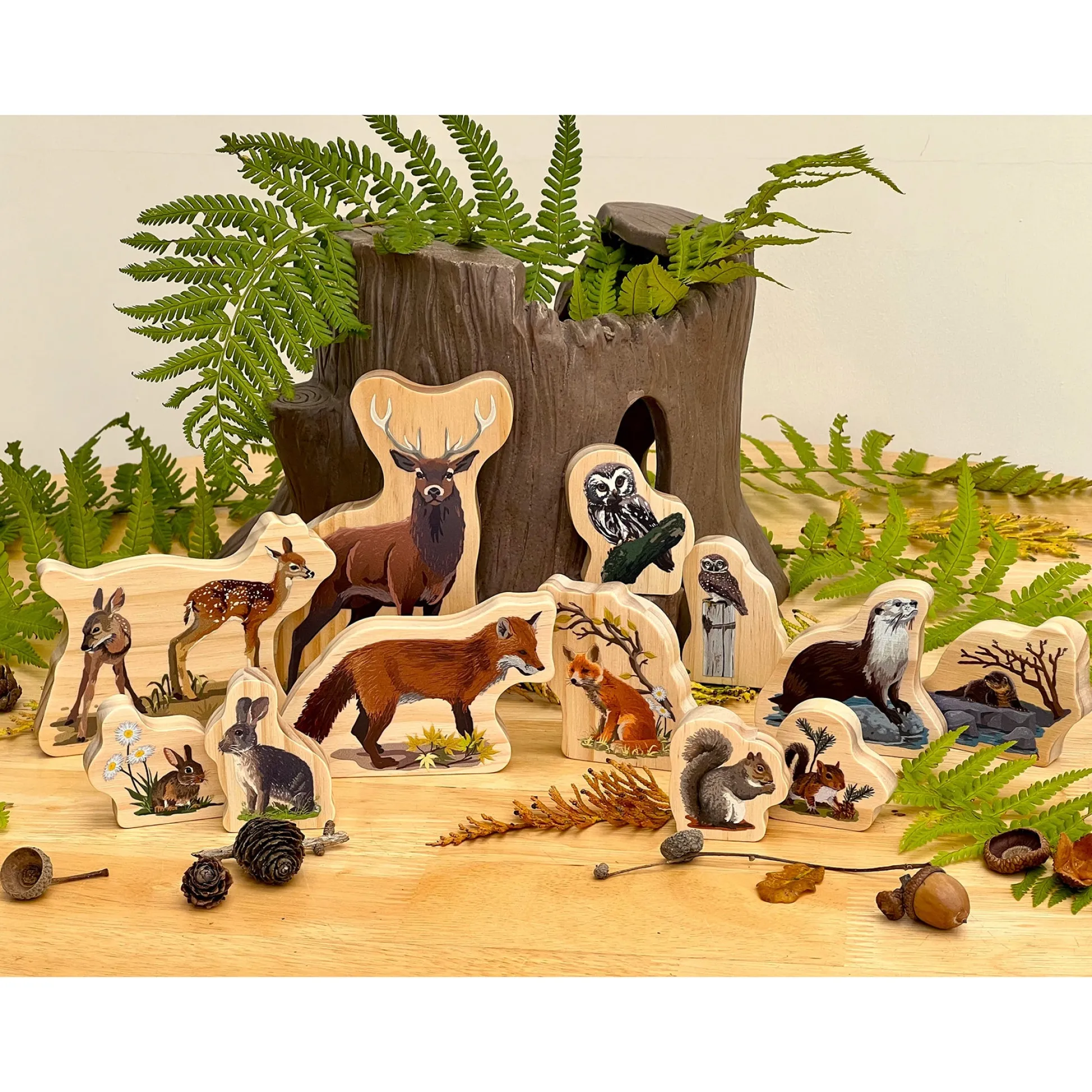 Educators Resource Yellow Door Woodland Animal Families – Enchanting Wooden Playset* Preschool Figures & Playsets|Preschool Education Toys & Activities
