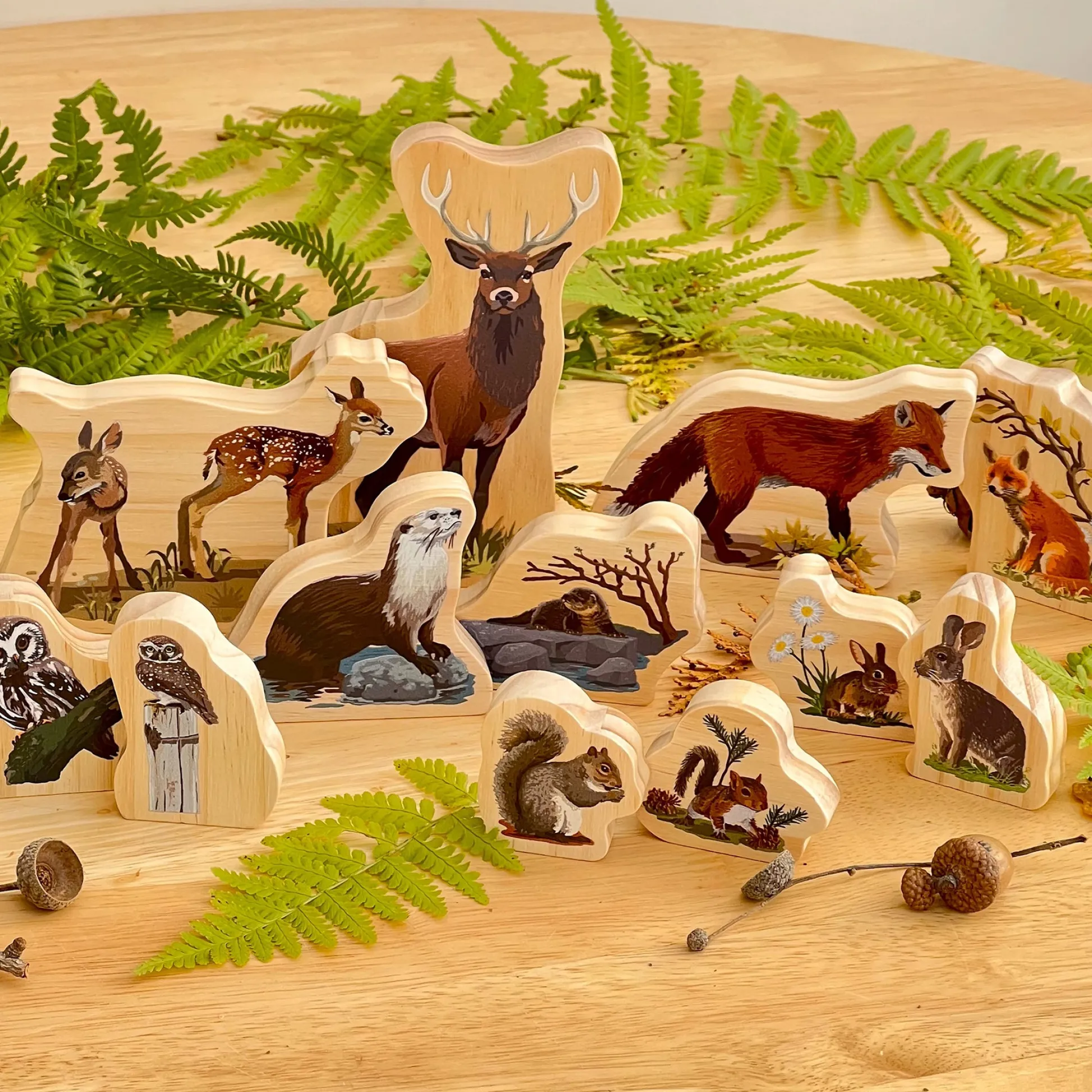 Educators Resource Yellow Door Woodland Animal Families – Enchanting Wooden Playset* Preschool Figures & Playsets|Preschool Education Toys & Activities