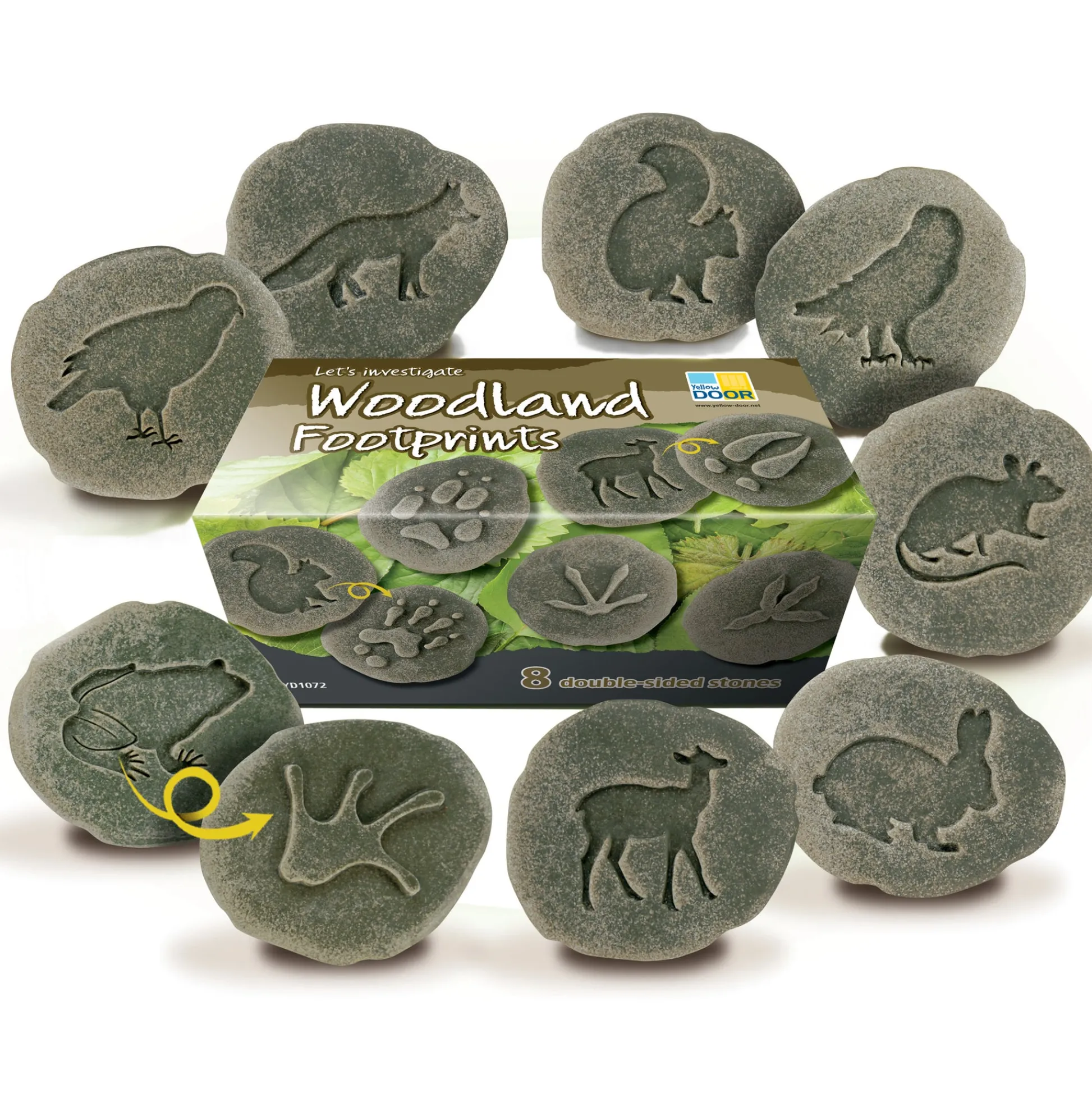 Educators Resource Yellow Door Woodland Footprint Stones - Set of 8 - Forest Animal Tracks* Preschool Education Toys & Activities