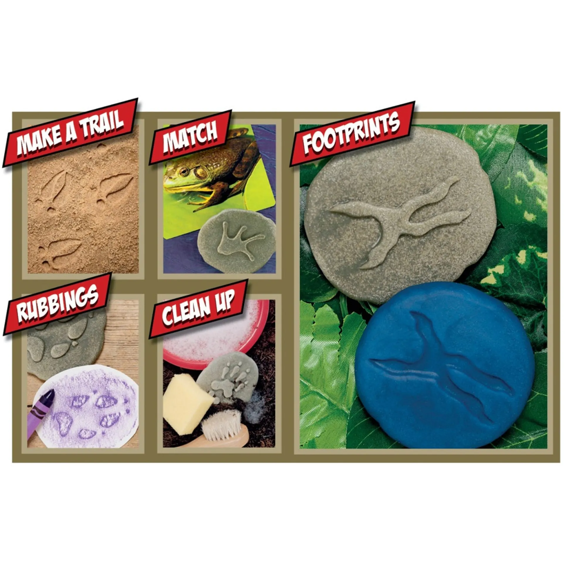 Educators Resource Yellow Door Woodland Footprint Stones - Set of 8 - Forest Animal Tracks* Preschool Education Toys & Activities