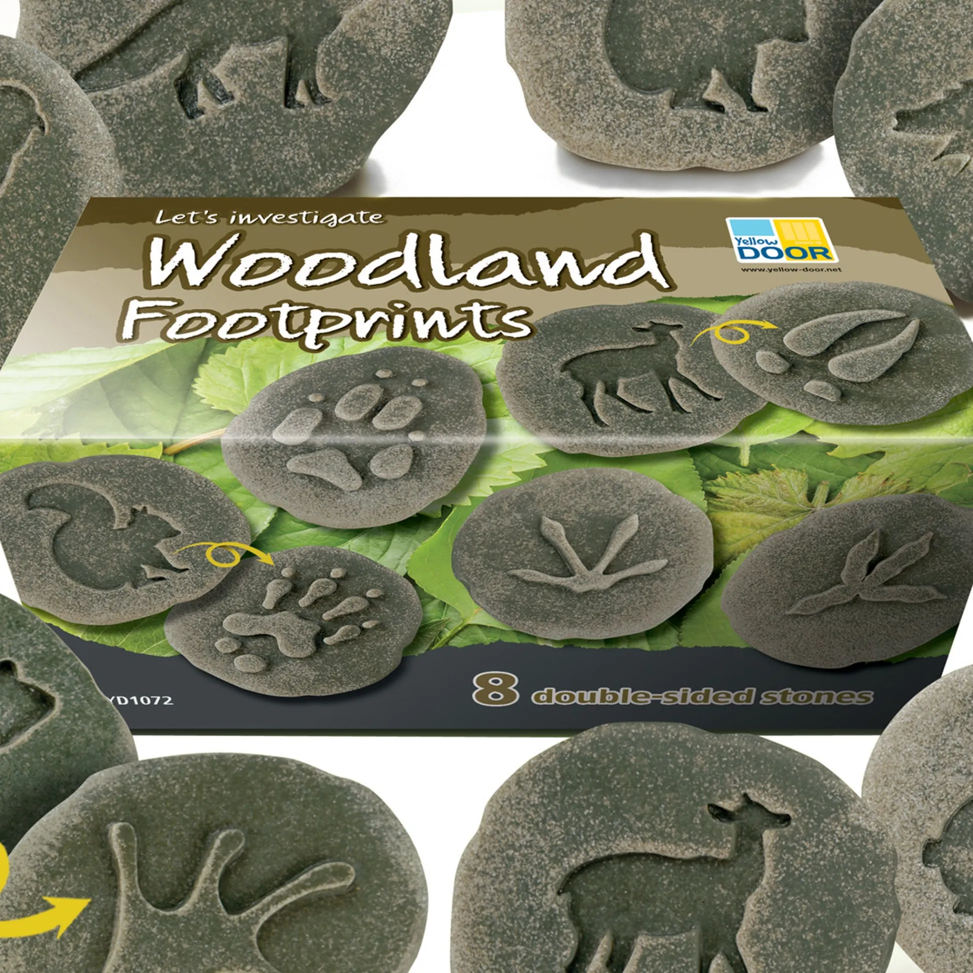Educators Resource Yellow Door Woodland Footprint Stones - Set of 8 - Forest Animal Tracks* Preschool Education Toys & Activities